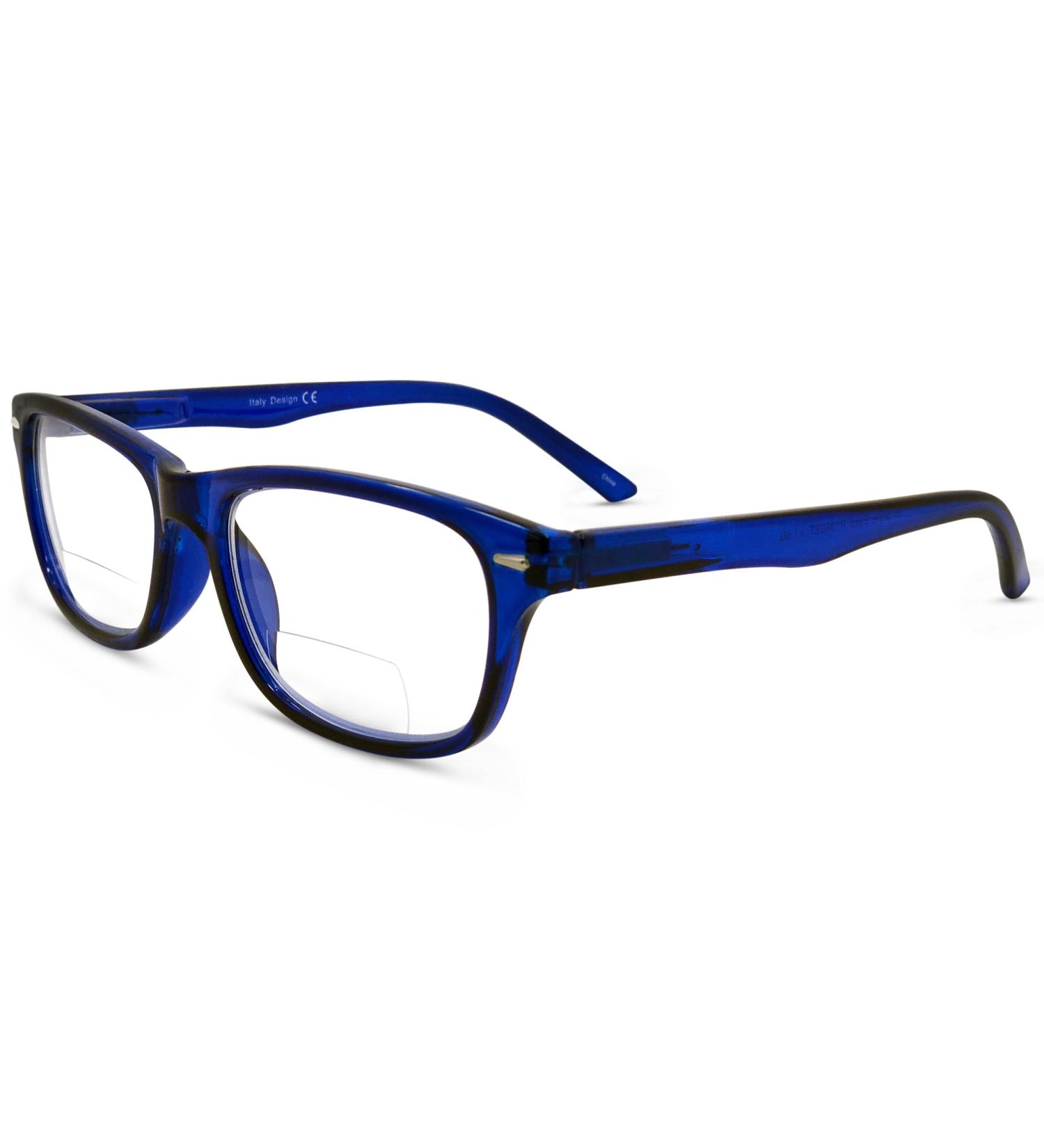 Seymore Retro Bifocal Reading Glasses | Non-Progressive Lens for Men & Women | Adaptive Spring Hinges | Blue 2.0x Readers - International Shipping Available - Buy Online on GoSupps.com