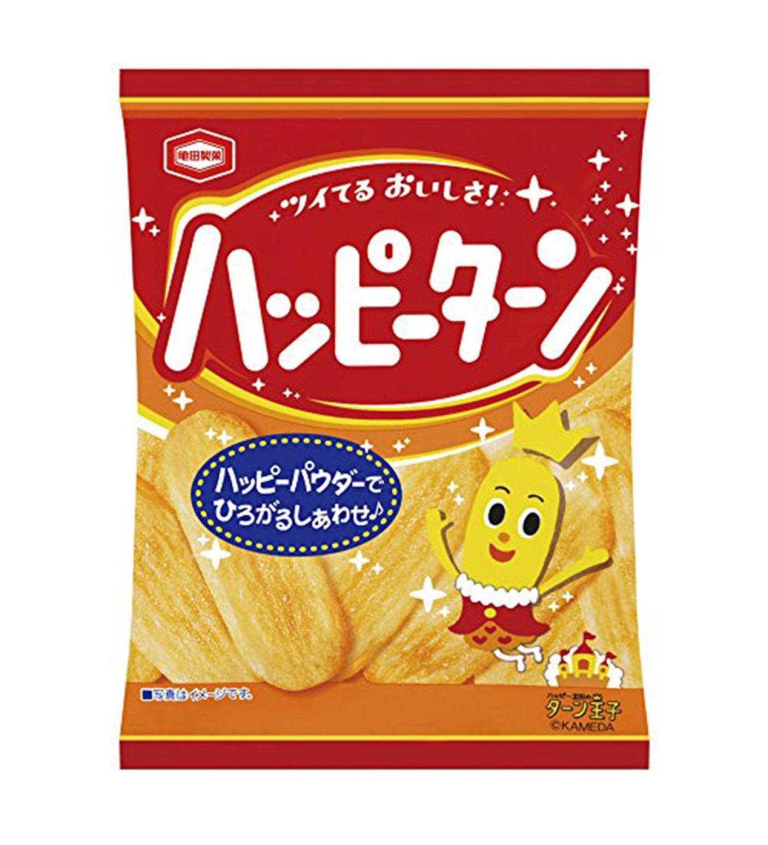 Happy Turn Happy Powder Covered Rice Cracker 1.3oz 10Bags Box Kamedaseika Japanese Ninjapo
