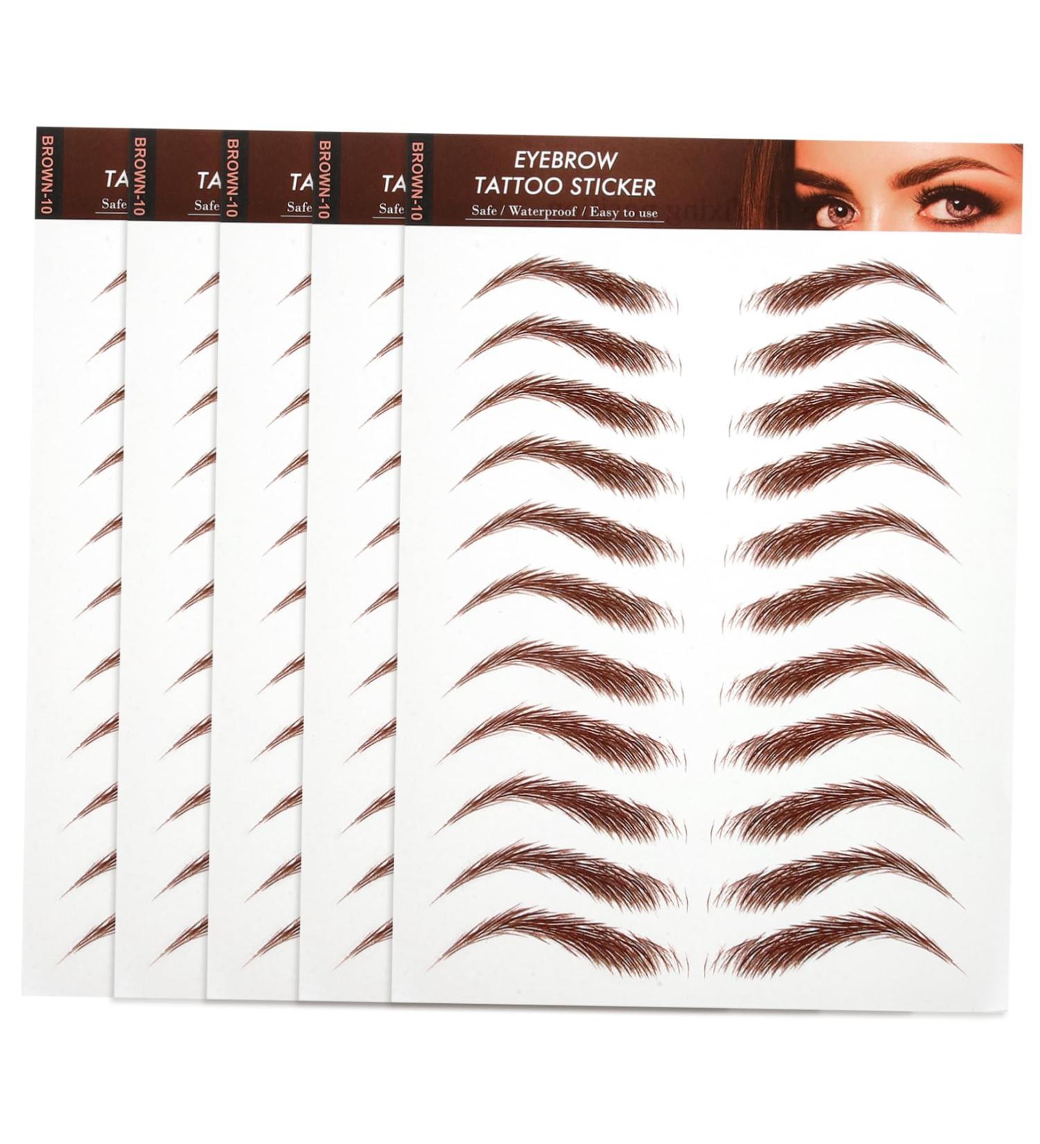  Beatifufu 5 Sheets Eyebrow Stickers Simulation Eyebrows Sticker Eyebrow Tattoos For Eyebrow Care Shaping - Buy Online on GoSupps.com