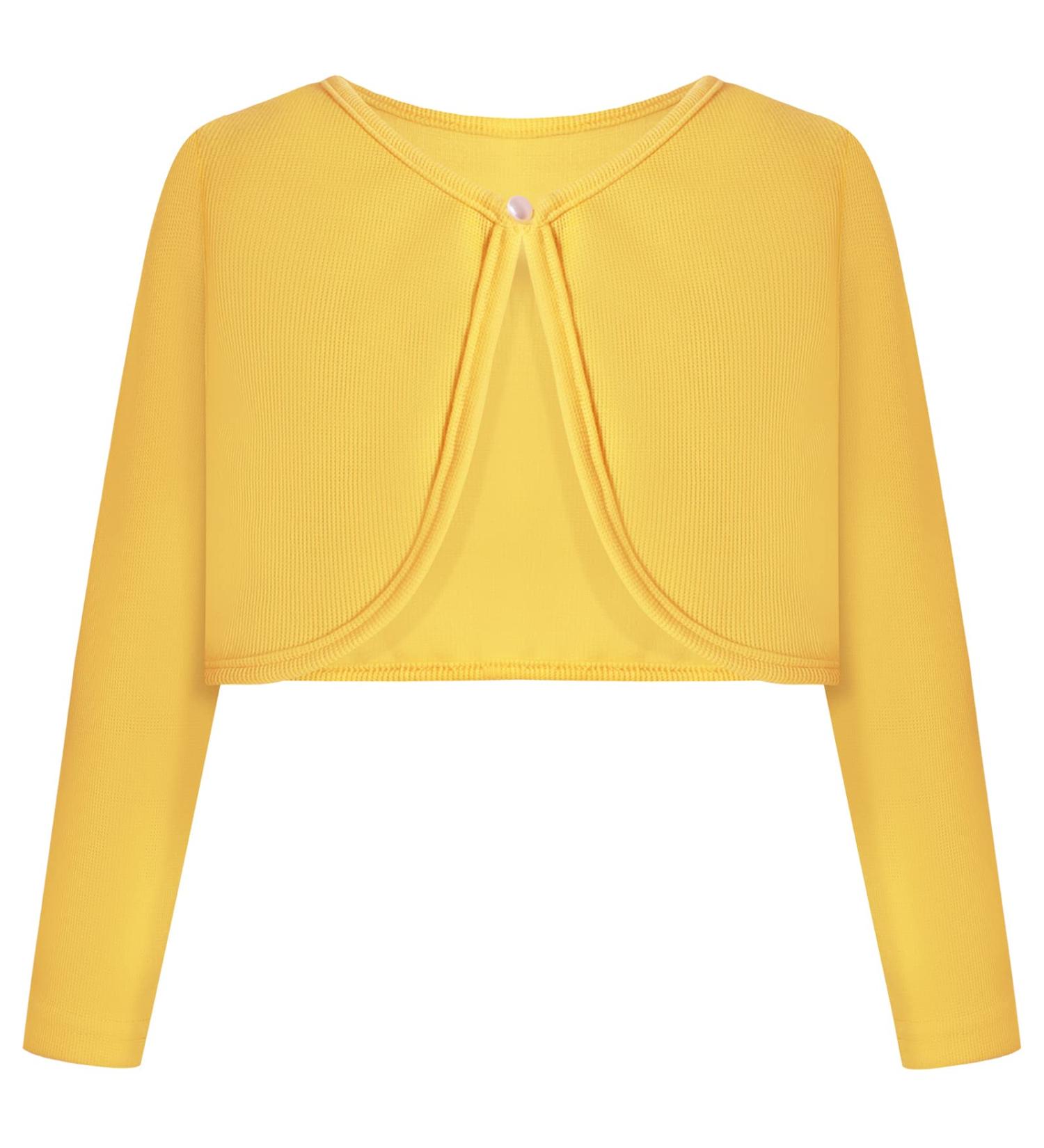 BONNY BILLY Girls Knitted Cotton Bolero Shrug Cardigan 4-5 Years Yellow - Buy Online on GoSupps.com