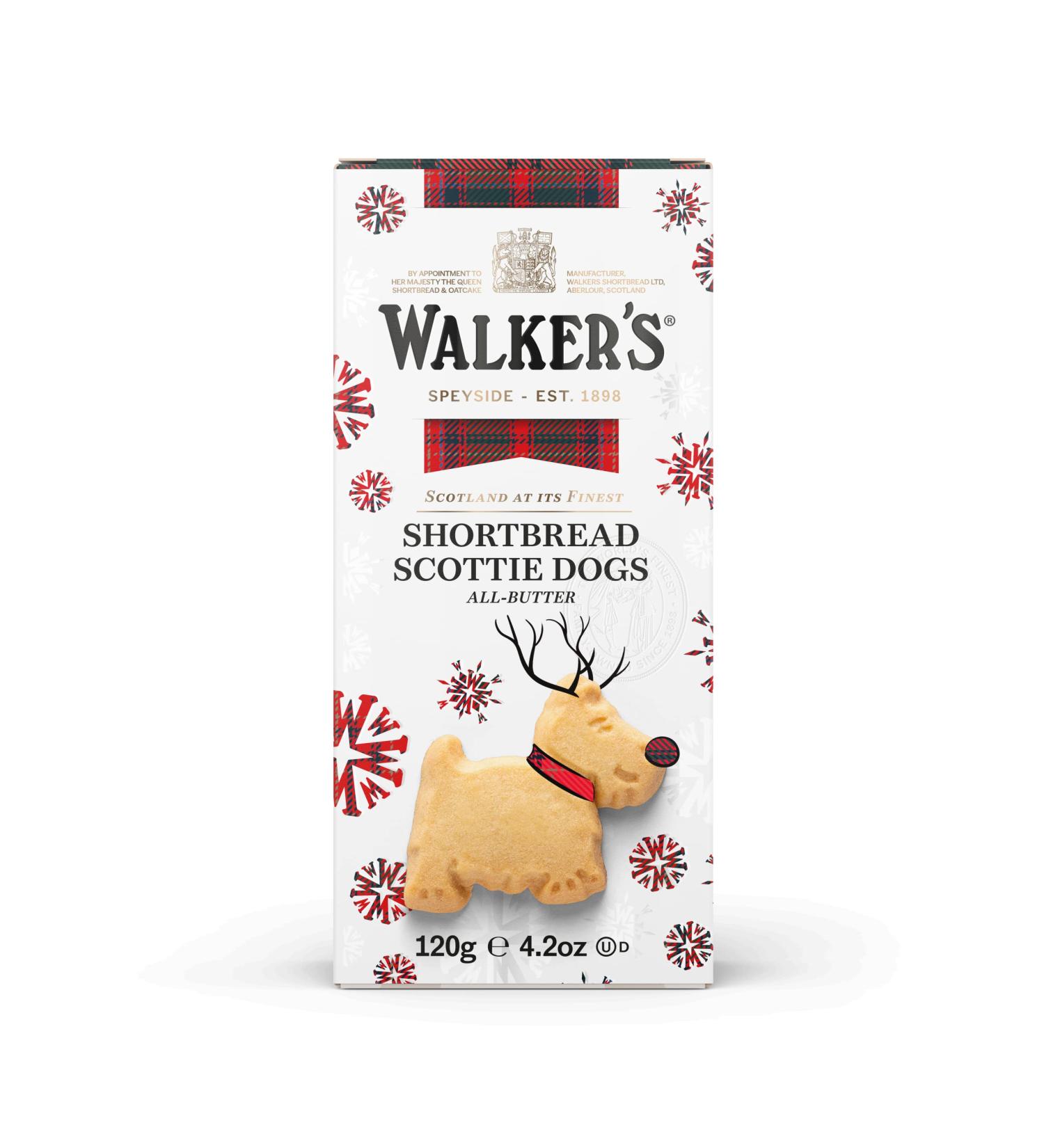 WALKER'S SHORTBREAD Festive Scottie 'Reindeer' Dog Shortbreads 125g (Pack Of 12) - Buy Online on GoSupps.com