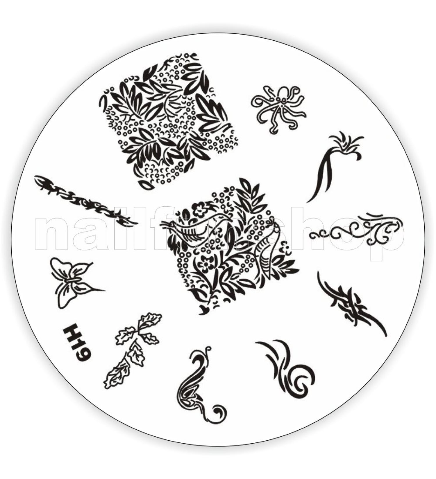 Stamping stencil H19 - butterfly bows ornaments full cover etc.