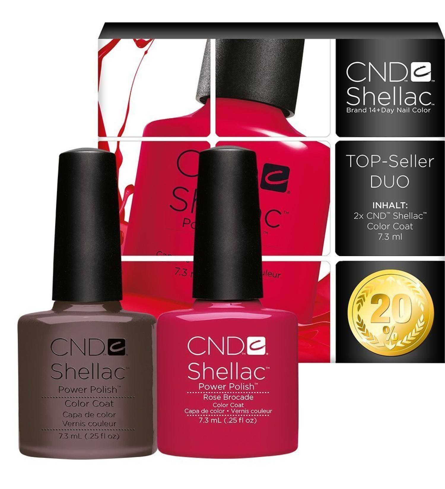 CND Shellac UV/LED Power Polish Rubble/Rose Brocade 7.3 ml - Pack of 2 Rubble/Rose Brocade 7.3 ml (Pack of 2)