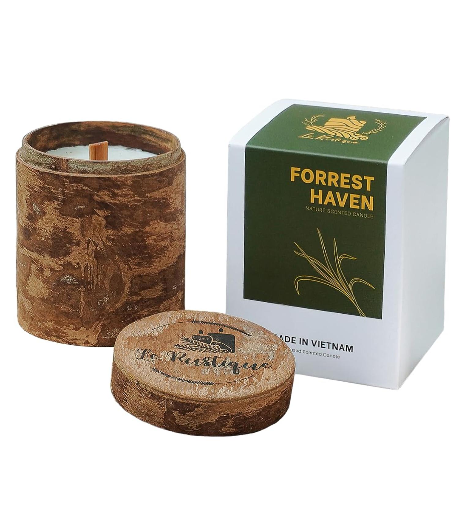 Forrest Haven Scented Candle - Lavender & Cedarwood Soy Candle | 6.5oz Aromatherapy Candle for Healing & Relaxation | Fall Decor with Cinnamon - 48 Hours Burn Time - Buy Online on GoSupps.com