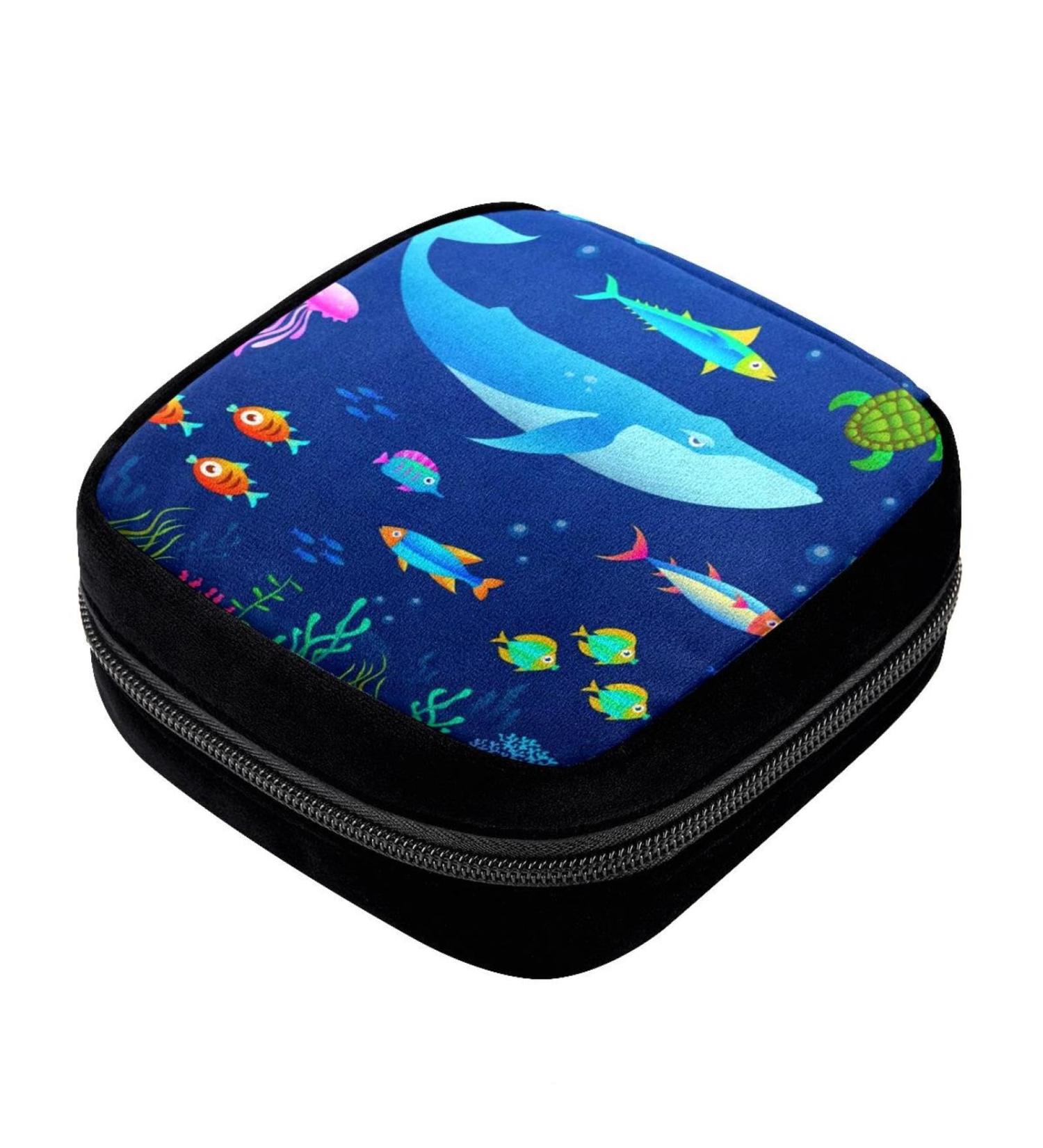 GIAPB Period Bag - Sea Whale Color, Sanitary Napkin Storage & Makeup Pouch - Buy Online on GoSupps.com