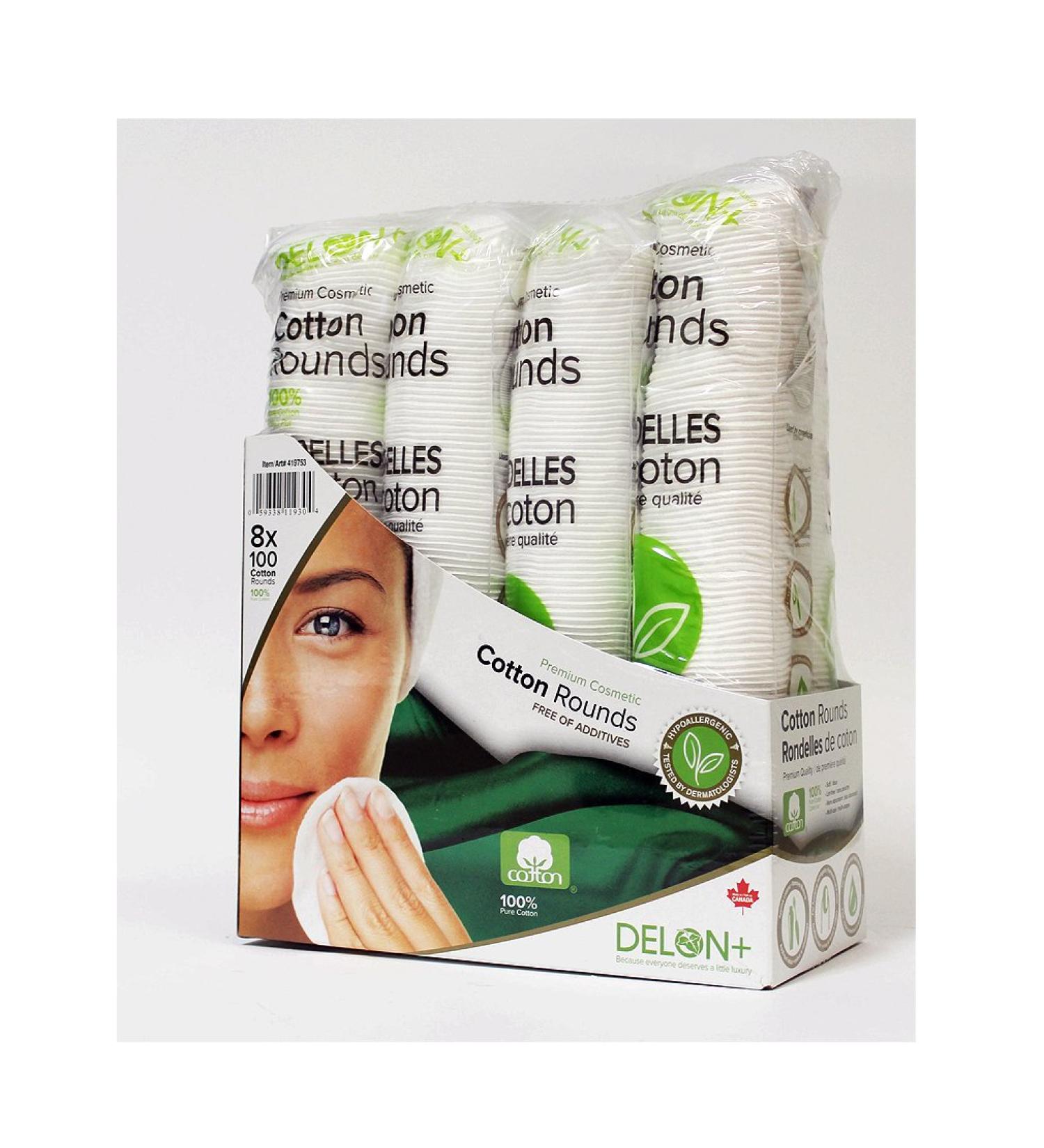 Delon 100% Cleansing Cotton Rounds - 800 Count | Premium Quality for Gentle Makeup Removal & Skin Care | Fast International Shipping - Buy Online on GoSupps.com