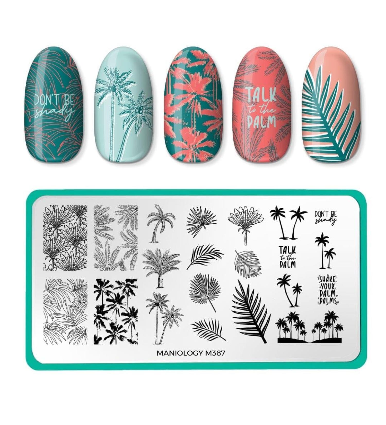 Maniology Shake Your Palm Fronds Nail Stamping Plate - Tropical Beach Vibes Nail Art for Stunning Summer Manicures - Buy Online on GoSupps.com