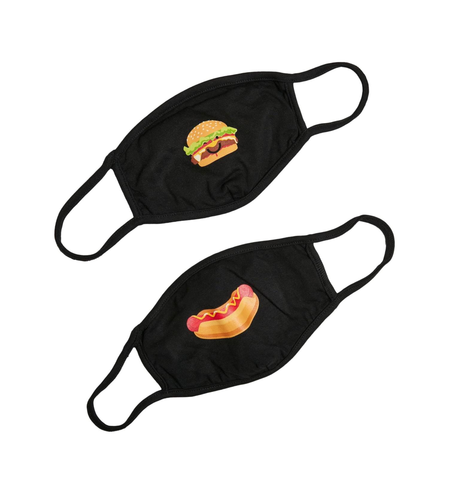 Urban Classics Unisex MT1622 Burger & Hot Dog Face Mask 2-Pack | Fashion Scarf - Black One Size | International Shipping Available - Buy Online on GoSupps.com