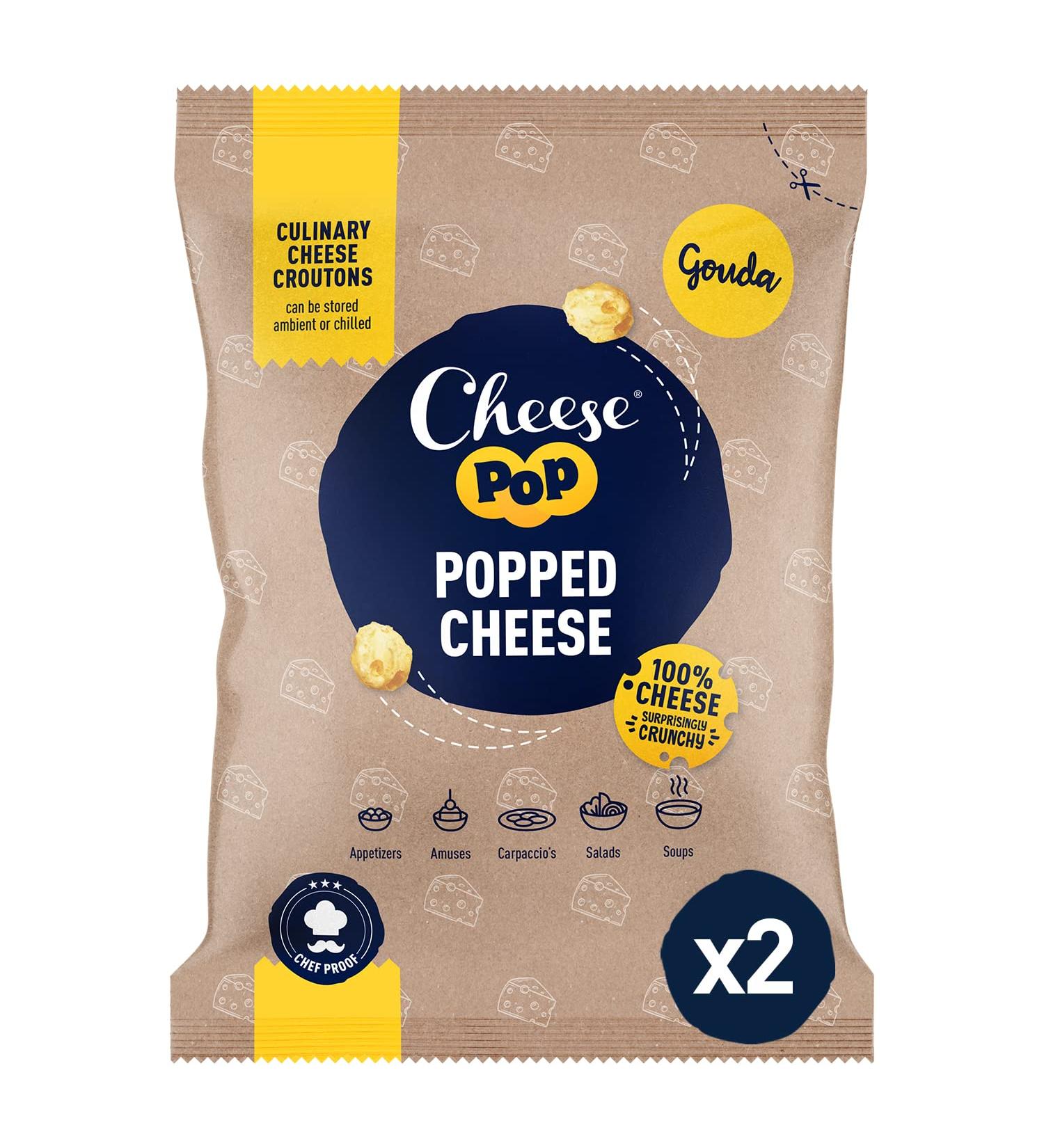 Buy 100% Gouda Cheese Popped Snack - Crispy & Creamy Rich in Protein | 2x500g Pack | International Shipping - Buy Online on GoSupps.com