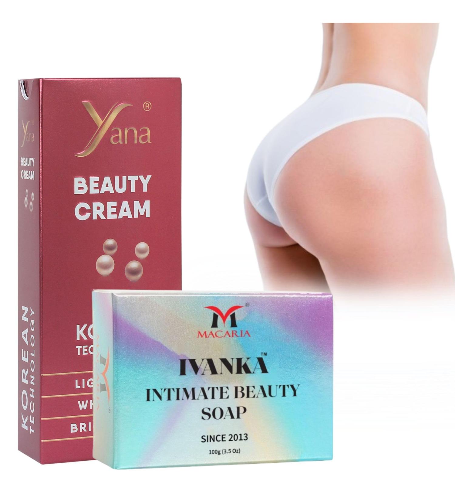 Yana Cosmetics Pvt ltd Yana Beauty Butt Whitening Cream with Ivanka Intimate Beauty Butt Whitening Soap - Buy Online on GoSupps.com