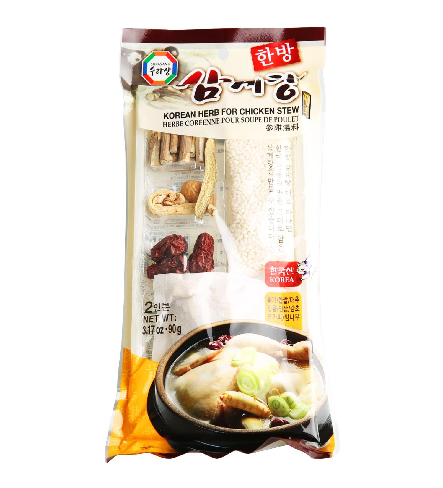 Surasang Samgyetang Herb Kit - Korean Ginseng Chicken Soup Ingredients - 3.17 oz - Rich & Deep Flavor - Buy Online on GoSupps.com