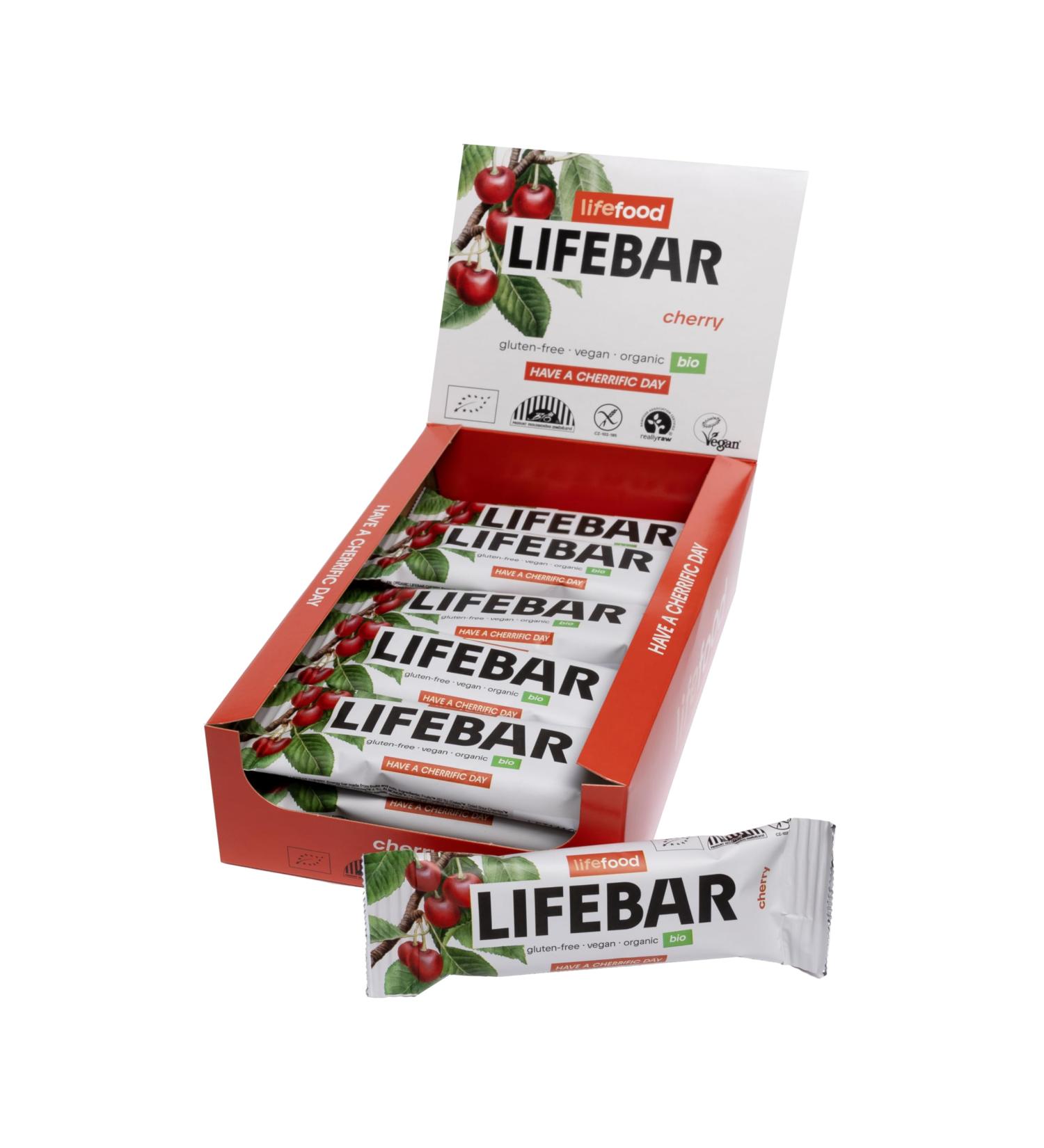 Lifefood Lifebar Energy Seal - Vegan Cherry Sports Bars | RAW Organic Gluten-Free Lactose-Free No Added Sugar | 15 Pack (15 x 40g) - Buy Online on GoSupps.com