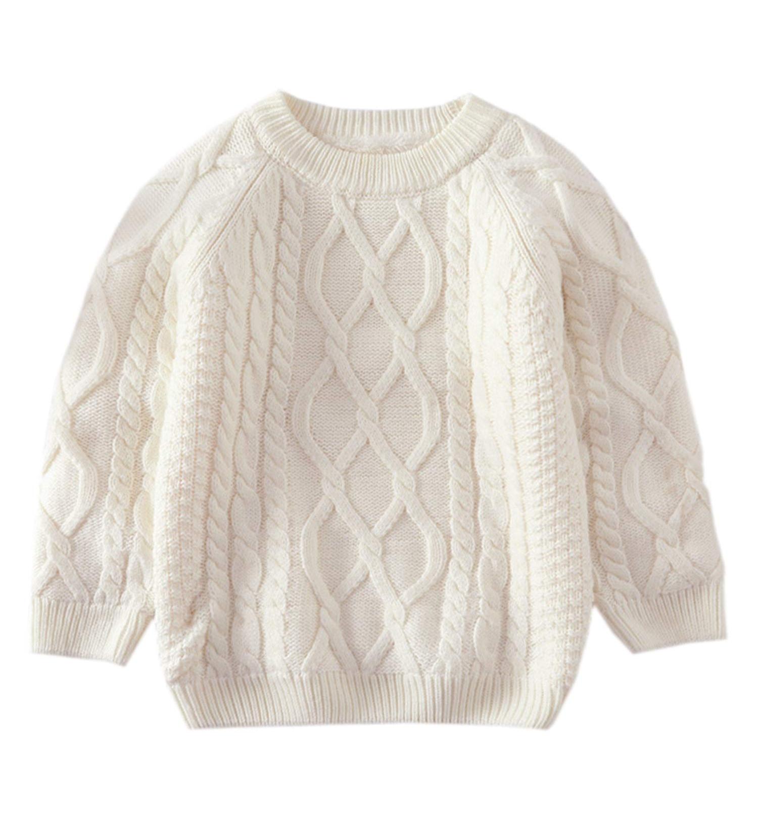 De feuilles Toddler Unisex Cable Knit Pullover Sweater | Yellow | 3-4 Years | Warm Lining - Buy Online on GoSupps.com