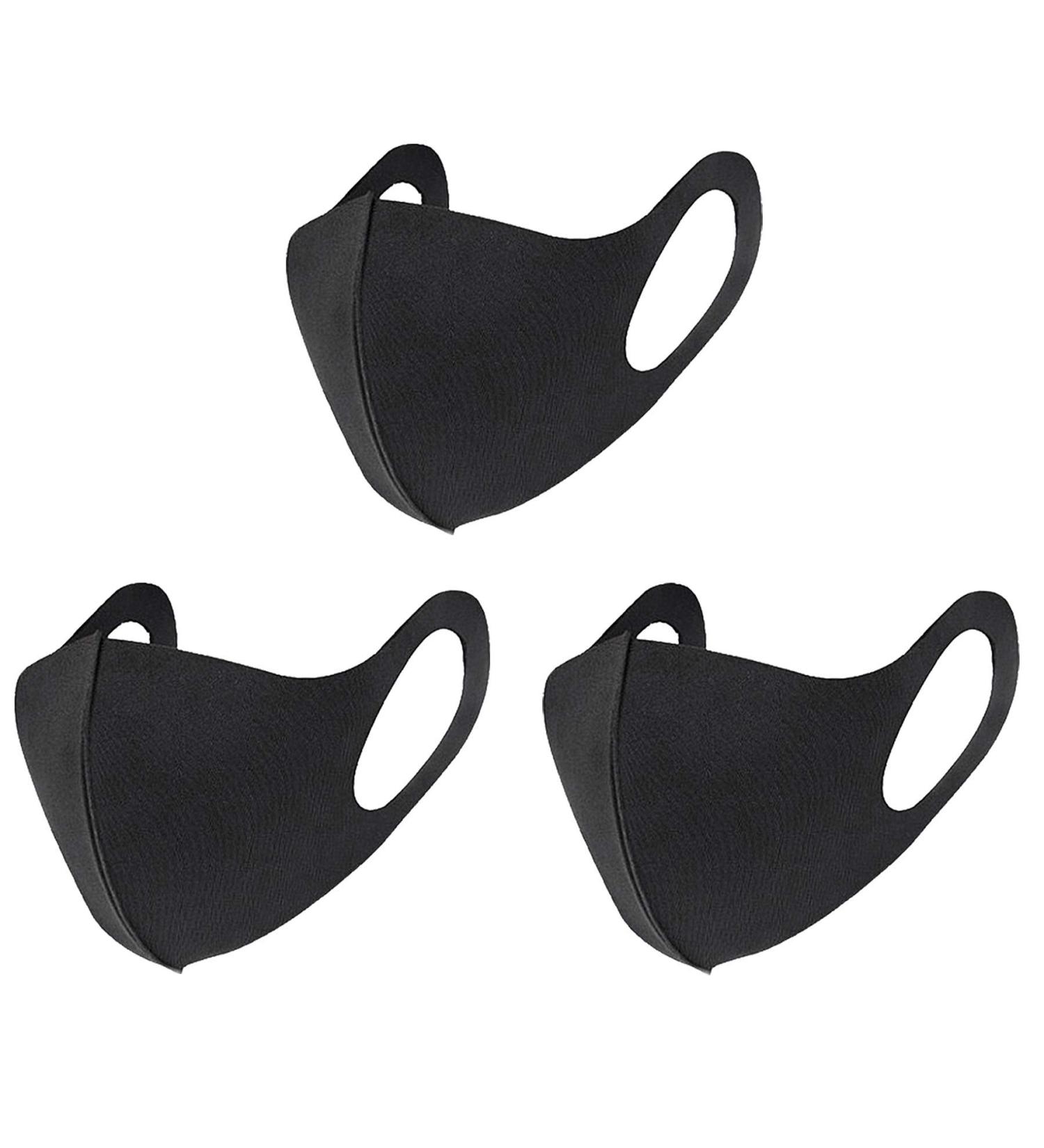 LAPCOS Breathable Face Mask - Washable & Reusable Cloth Mask (Black, Adult) - 3 Count Pack - Buy Online on GoSupps.com