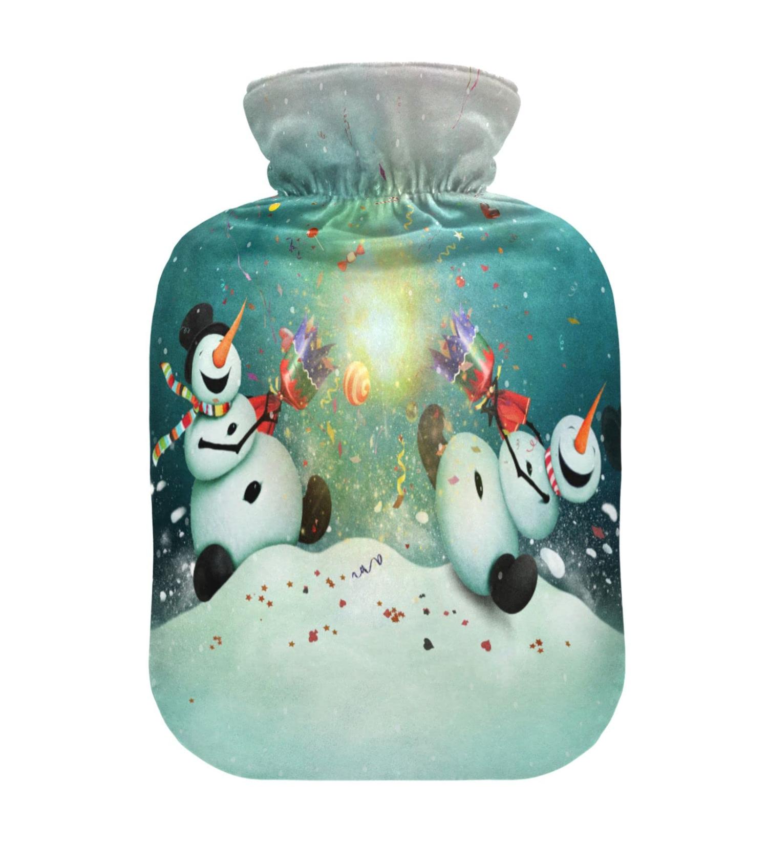 Snowman Christmas Hot Water Bottle - 1L Pain Relief & Heating Cushion for Headache & Back Pain - Buy Online on GoSupps.com
