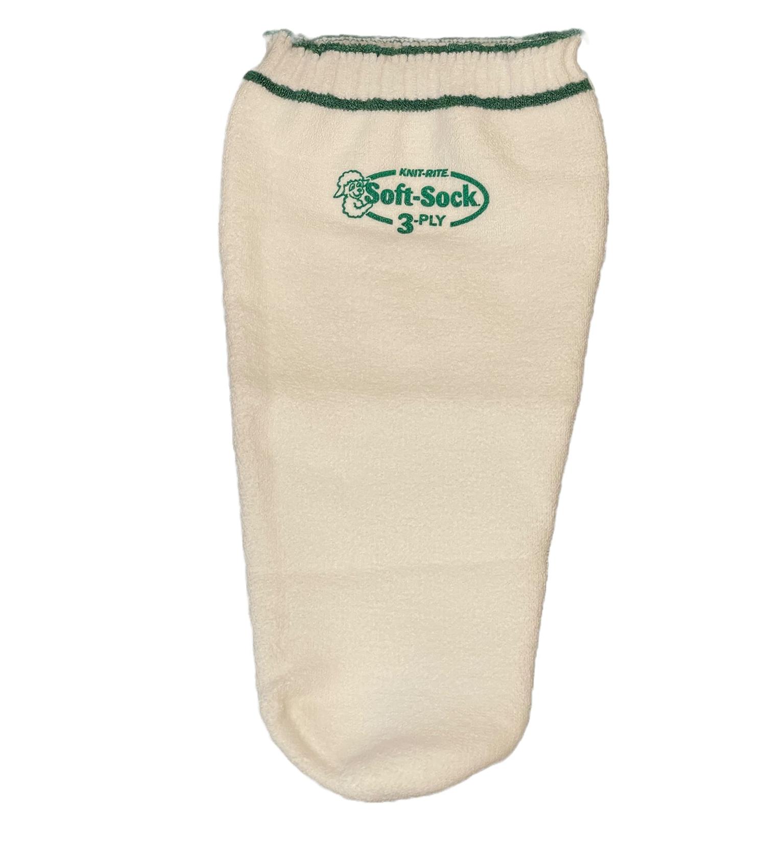 MediMark Knit Rite Prosthetic Sock 3-Ply Non-Roll No Hole Regular Extra Short White/Opulent Garden One Size