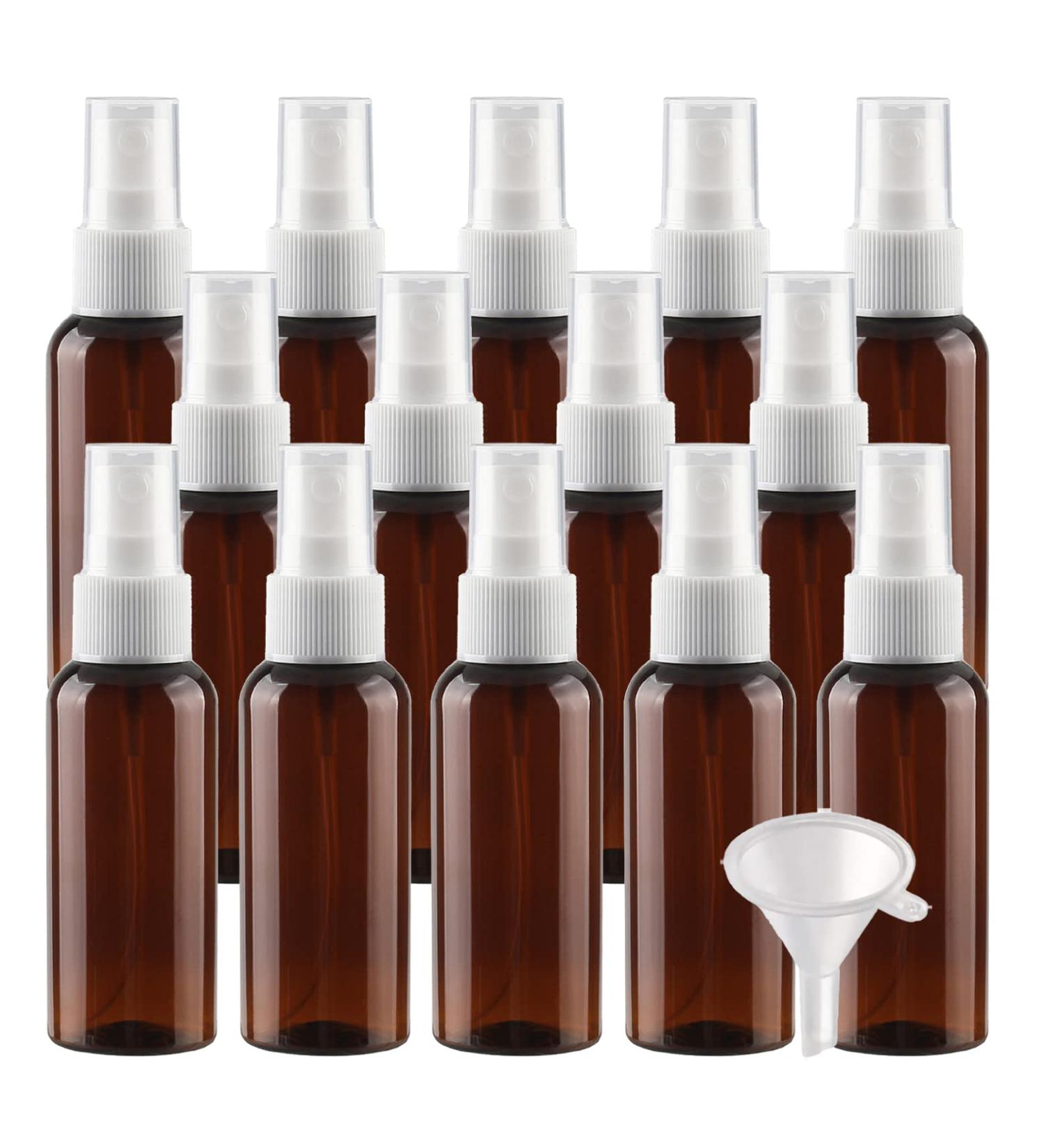 Buy 100PC Small 50ml Brown Plastic Spray Bottles - Travel Atomizers for Perfume & Cosmetics | Includes 4x Funnels - Buy Online on GoSupps.com