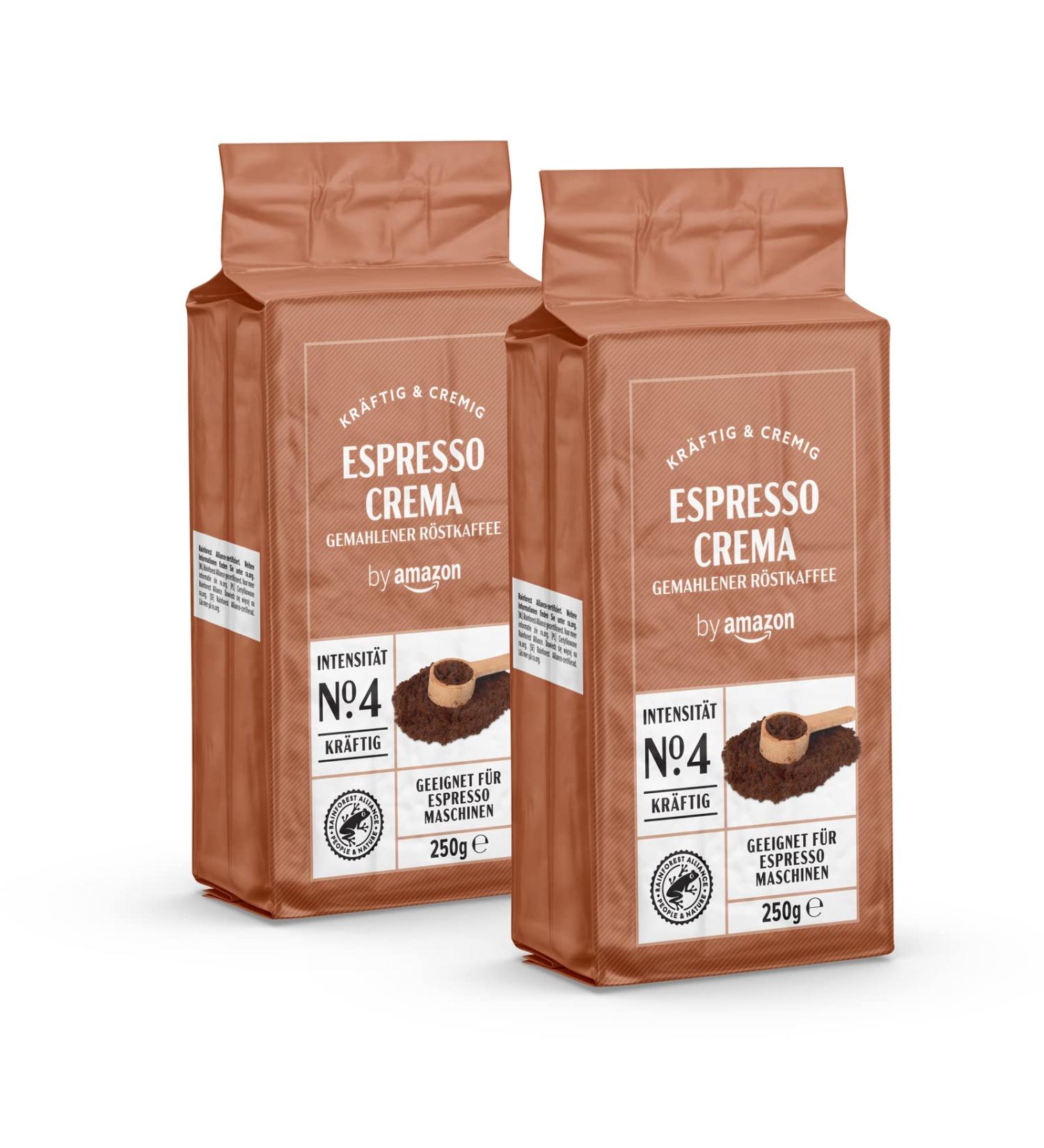 Buy Amazon Espresso Crema Ground Coffee - Light Roast 500g (2 Packs of 250g) | Rainforest Alliance Certified - Buy Online on GoSupps.com