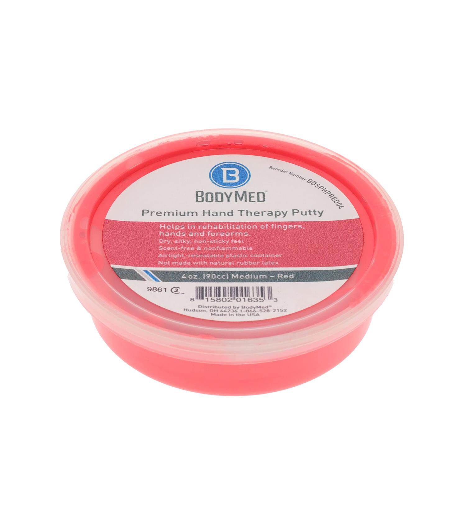 BodyMed Premium Hand Therapy Putty 4oz - Red, Medium Strength - Physical Rehabilitation & Strengthening - Buy Online on GoSupps.com
