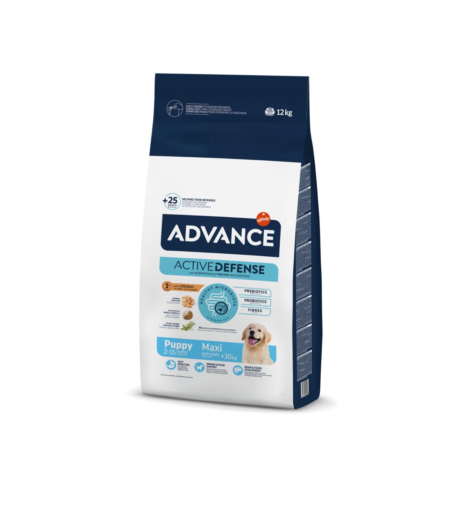 Advance Maxi Puppy - Large Breed Puppy Food (2 to 12 months) with Chicken - 12kg - Buy Online on GoSupps.com