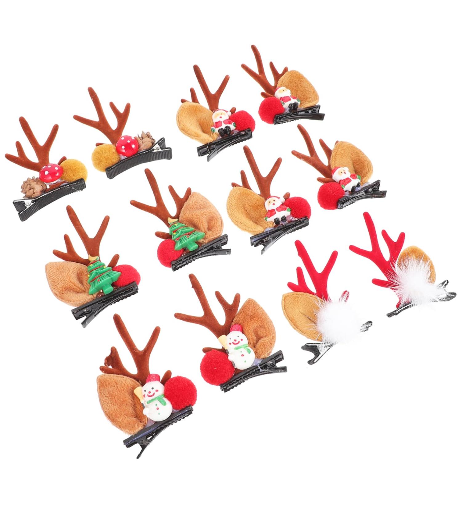 FRCOLOR 6 Pairs Christmas Hair Clips Animal Horns Hair Clip Reindeer Ear Hair Clips Santa Hair Clip Mini Mushroom Kid Hair Accessories Antler Ear Hairpins Child Pine Cones Antlers Abs - Buy Online on GoSupps.com