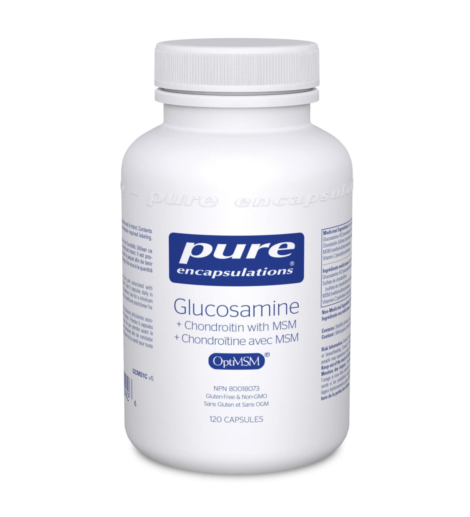 Pure Encapsulations - Glucosamine + Chondroitin with MSM - Healthy Cartilage Strength and Resilience* - 120 Vegetable Capsules - Buy Online on GoSupps.com
