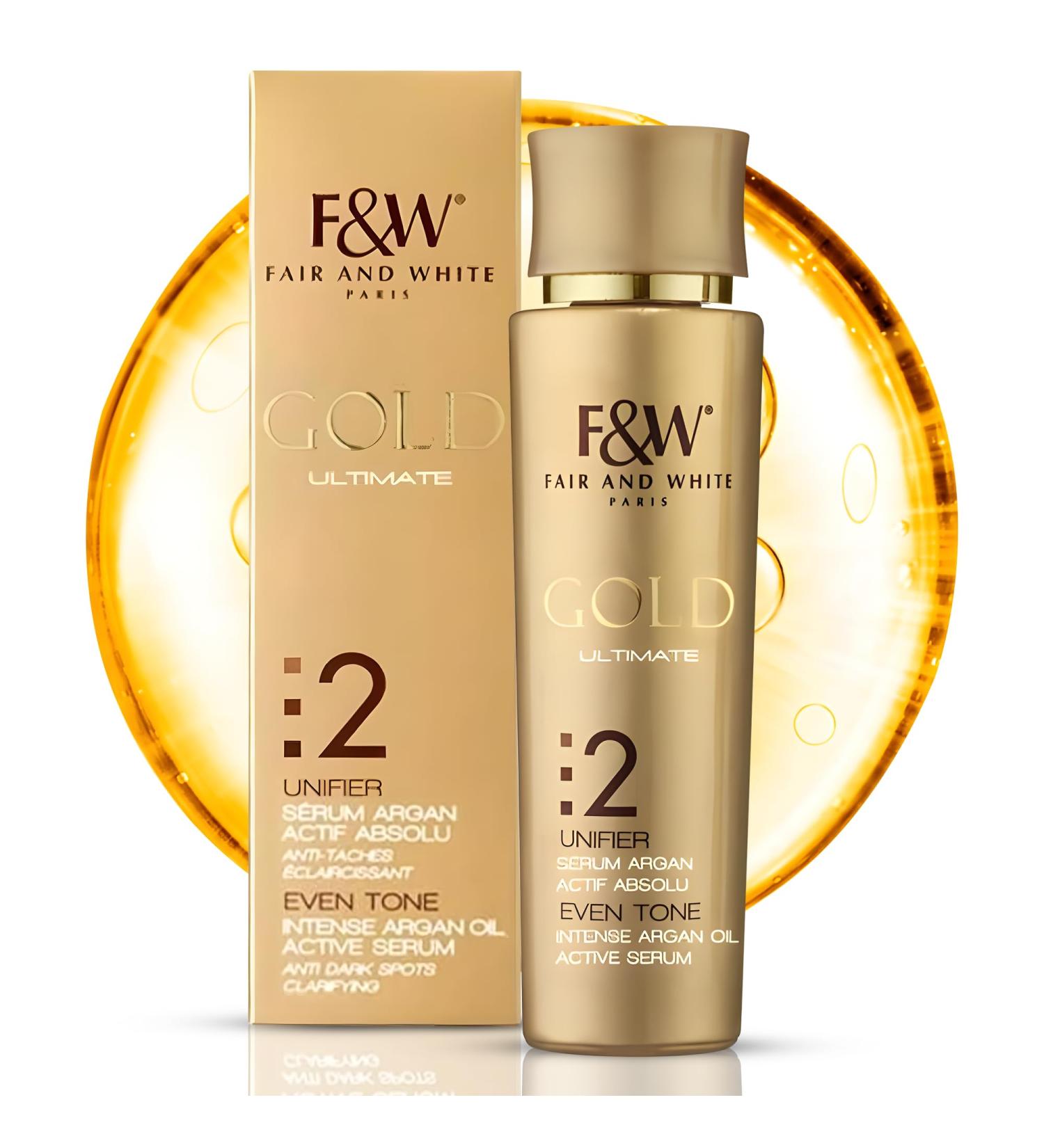 Buy Fair & White 2 Gold Intense Argan Oil Active Serum 30ml - Best Anti-Aging Skincare for All Skin Types - International Shipping Available - Buy Online on GoSupps.com