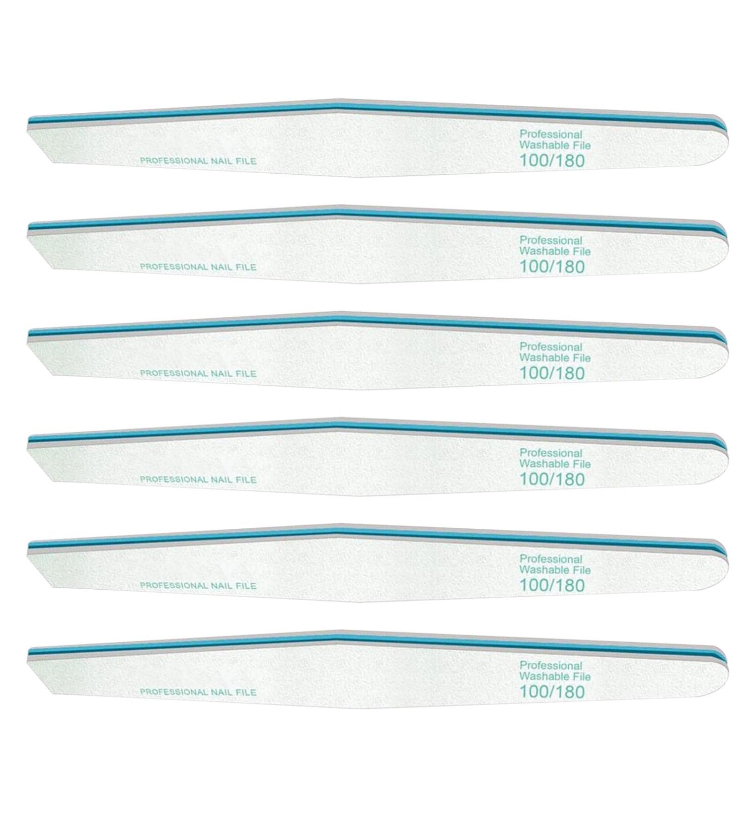 Nail file 100/180 files for gel nails robust and wear-resistant and washable (6 pieces) White-5