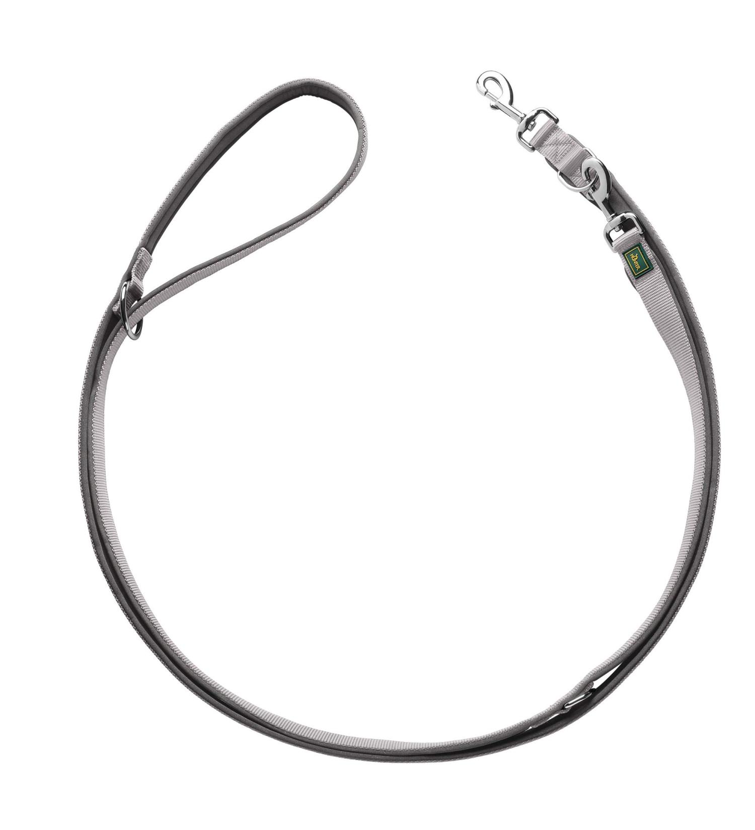 HUNTER NEOPRENE Adjustable dog leash 2.5 x 200 cm grey 2.5 x 200 cm grey