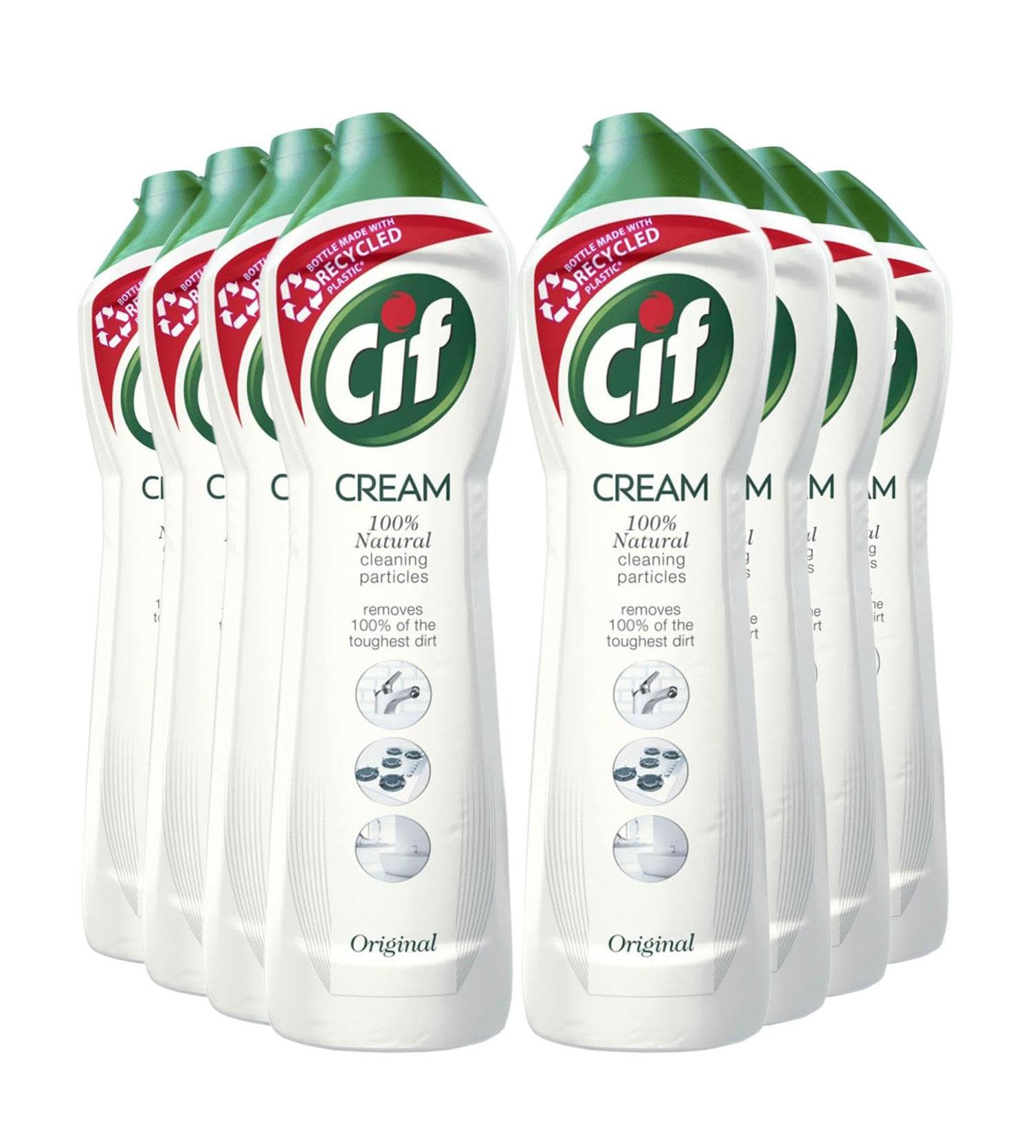 Cif Original Cream Multi Purpose Cleanser Pack of 8 enriched with fresh ocean fragrance made with 100% natural cleaning particles for gentle and reliable cleaning - Buy Online on GoSupps.com