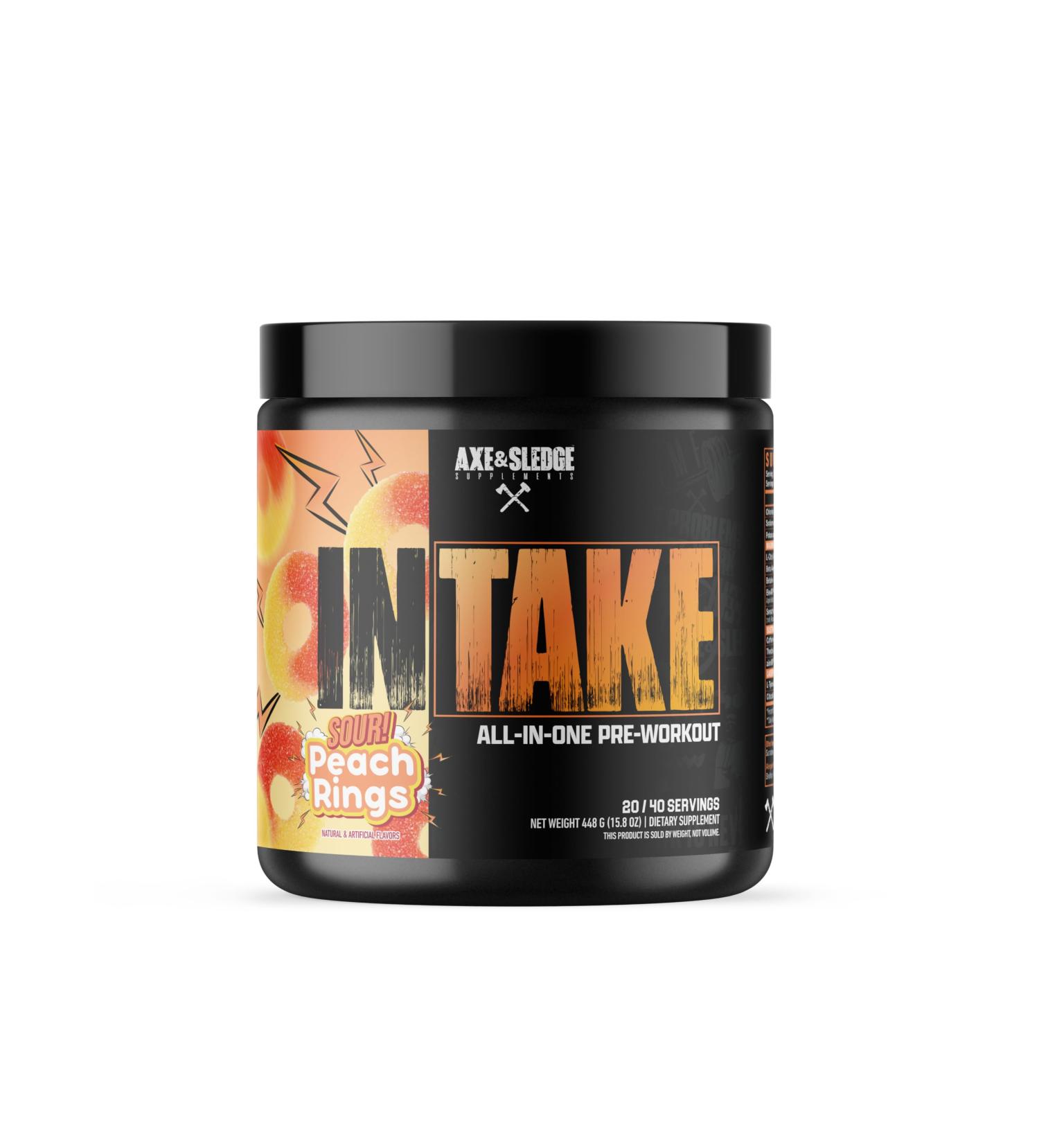 Axe & Sledge Intake Pre-Workout 20/40 Servings (Sour Peach Rings) - Buy Online on GoSupps.com