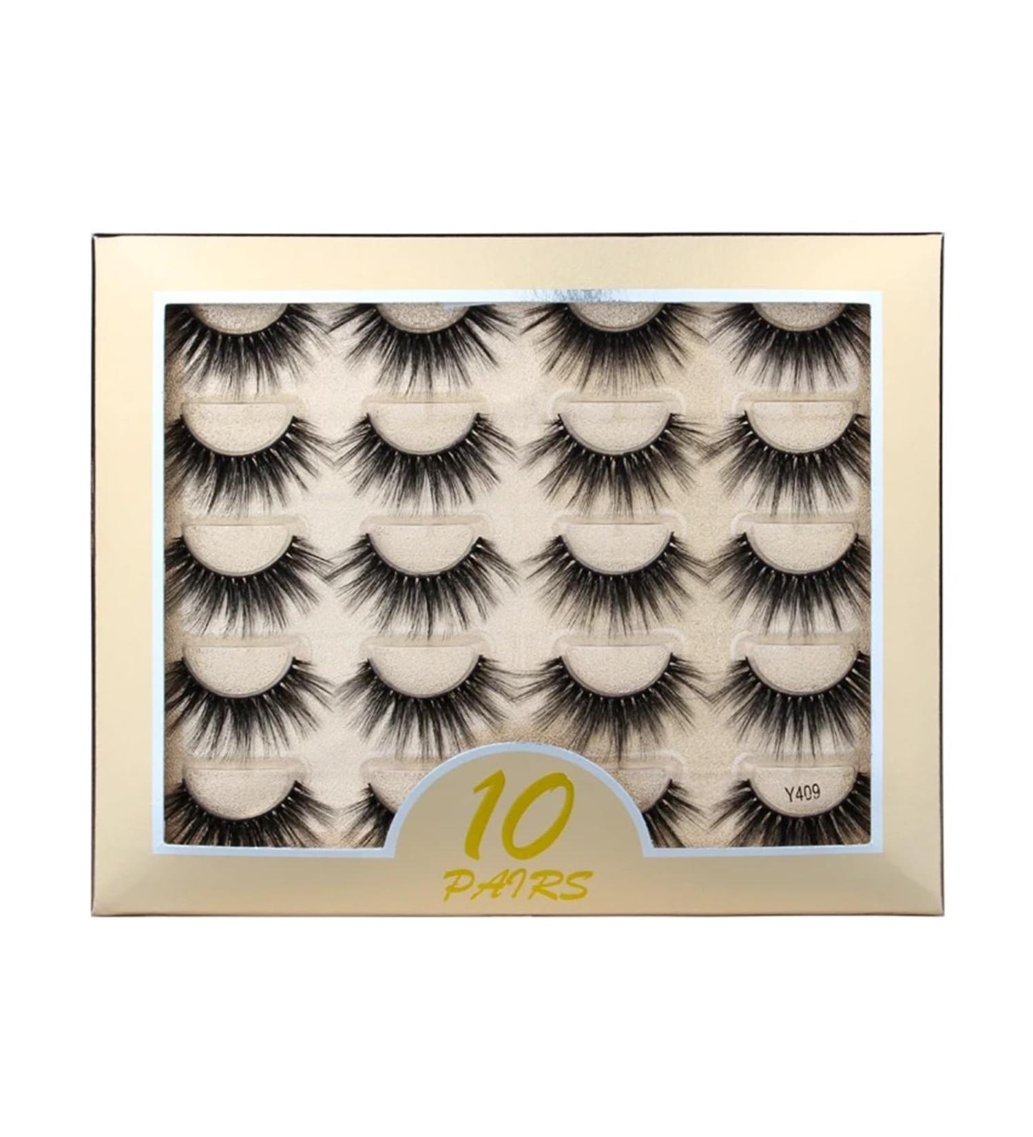 UAMOU 50/100/300pairs Natural Mink Eyelashes Faux 3d Mink lashes Strip Thick Dramatic False Eyelashes Extension Makeup Cils Cheerfully (Color : Y409 Size : 5 boxes) - Buy Online on GoSupps.com