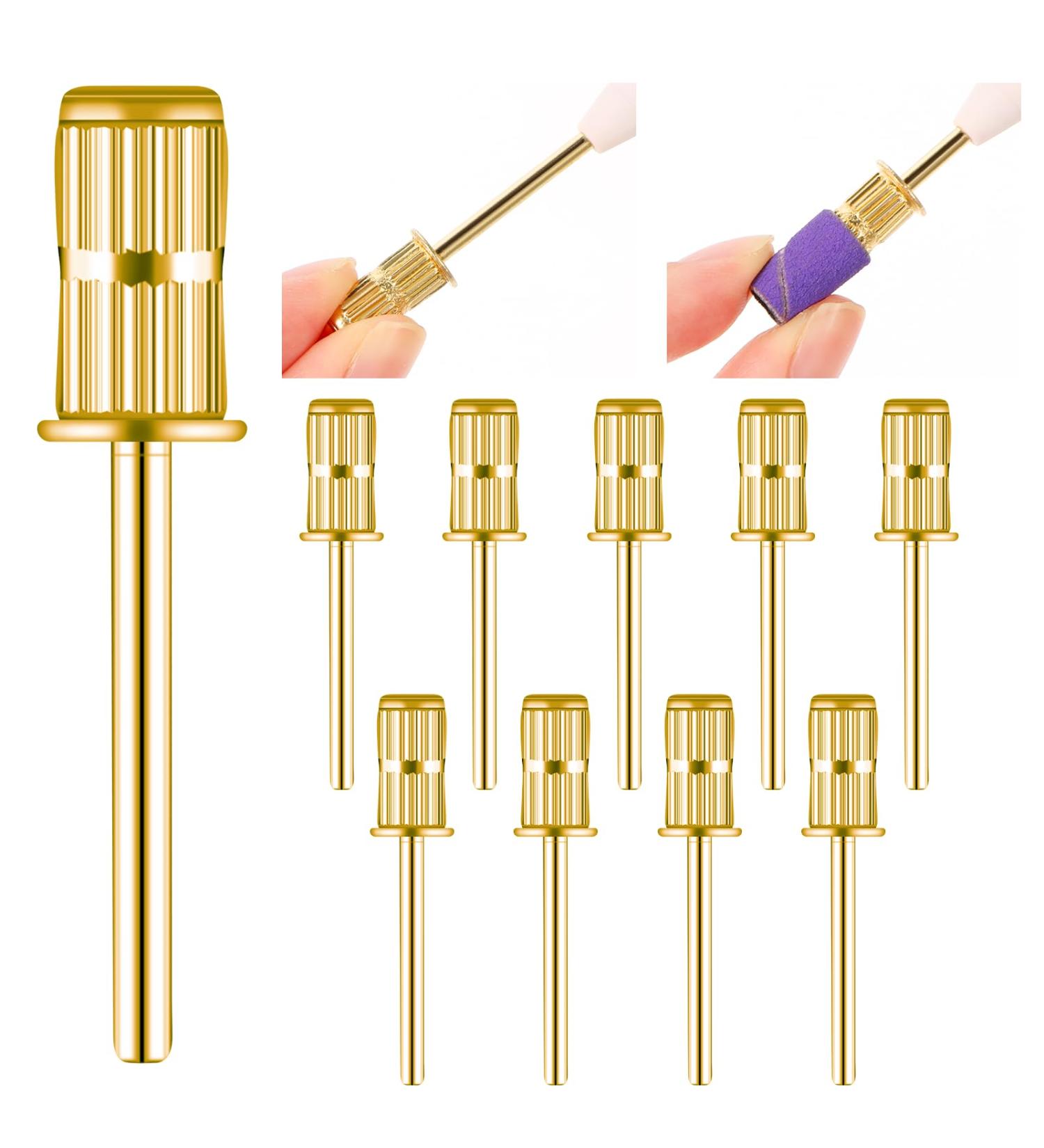 10 Pieces Professional Nail Drill Bits - Replacement Mandrel 3/32 inch Sanding Bands for Electric Nail Files - Perfect for Manicure & Pedicure - Buy Online on GoSupps.com