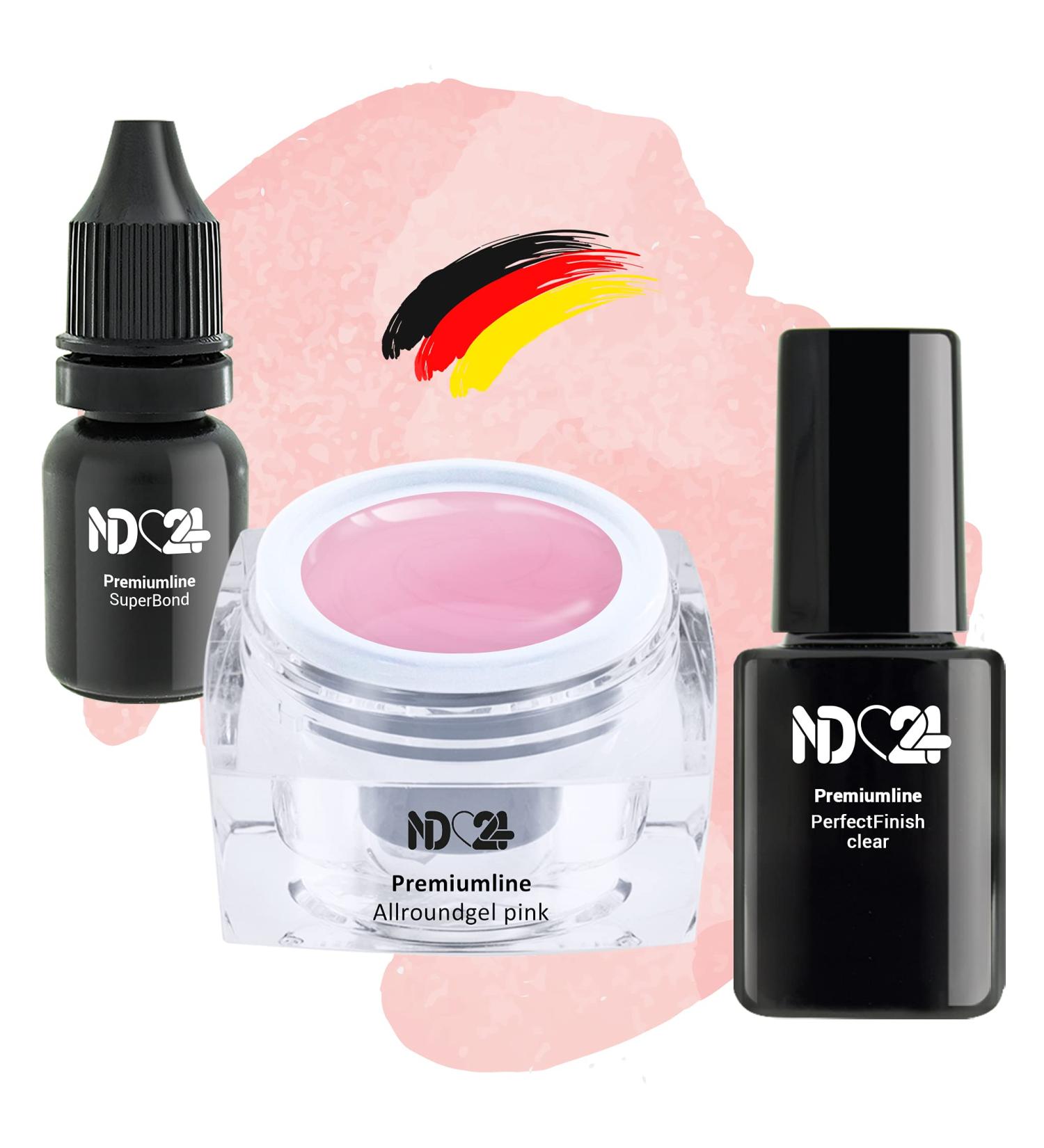 3 x Premium Easy Modellage Gel Set - German Adhesive Allround & Finish Nail Gel for Flawless Nail Art - Buy Online on GoSupps.com
