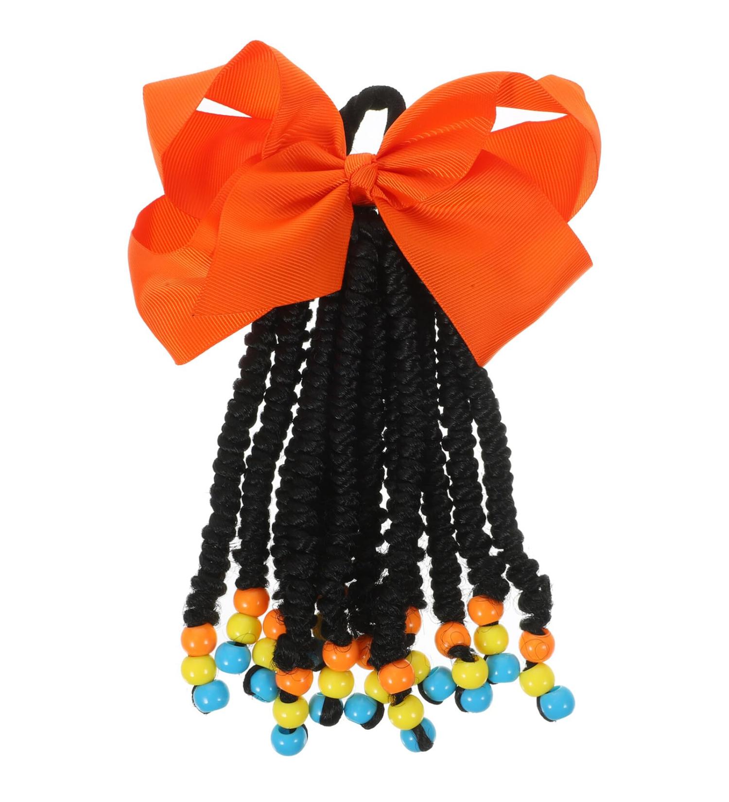 FRCOLOR Wigs Beaded Hair Extension Braided Hair Extensions Wig Braided Wig Ponytail Hair Extensions Ponytail Hair for Braiding Bow Braid Wig Chemical Fiber Child Bow Tie Hair Accessories Orange - Buy Online on GoSupps.com