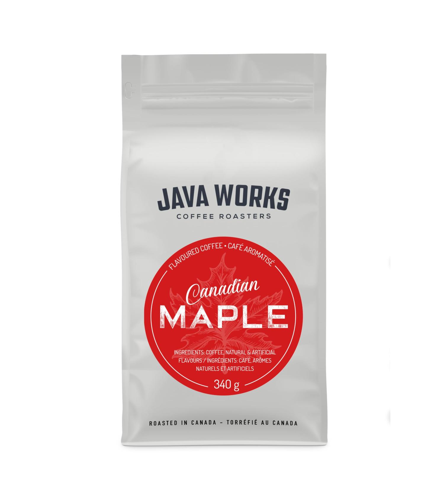 Java Works Coffee Canadian Maple Flavoured Coffee *Ground* 340 Grams - Buy Online on GoSupps.com