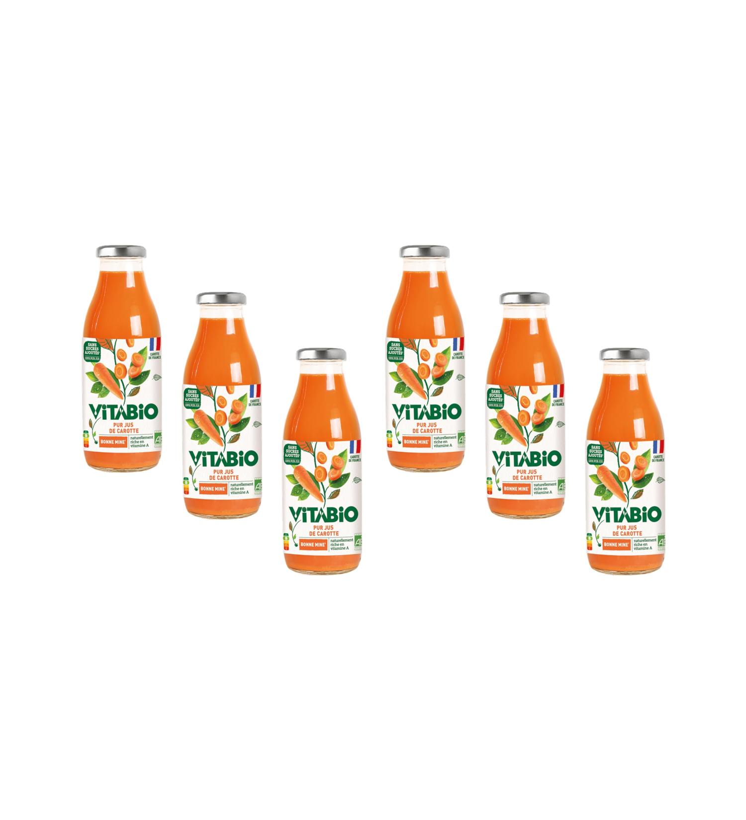VITABIO - 100% Pur Jus - Carrots - 500ml - Lot of 6 - ORGANIC - Buy Online on GoSupps.com