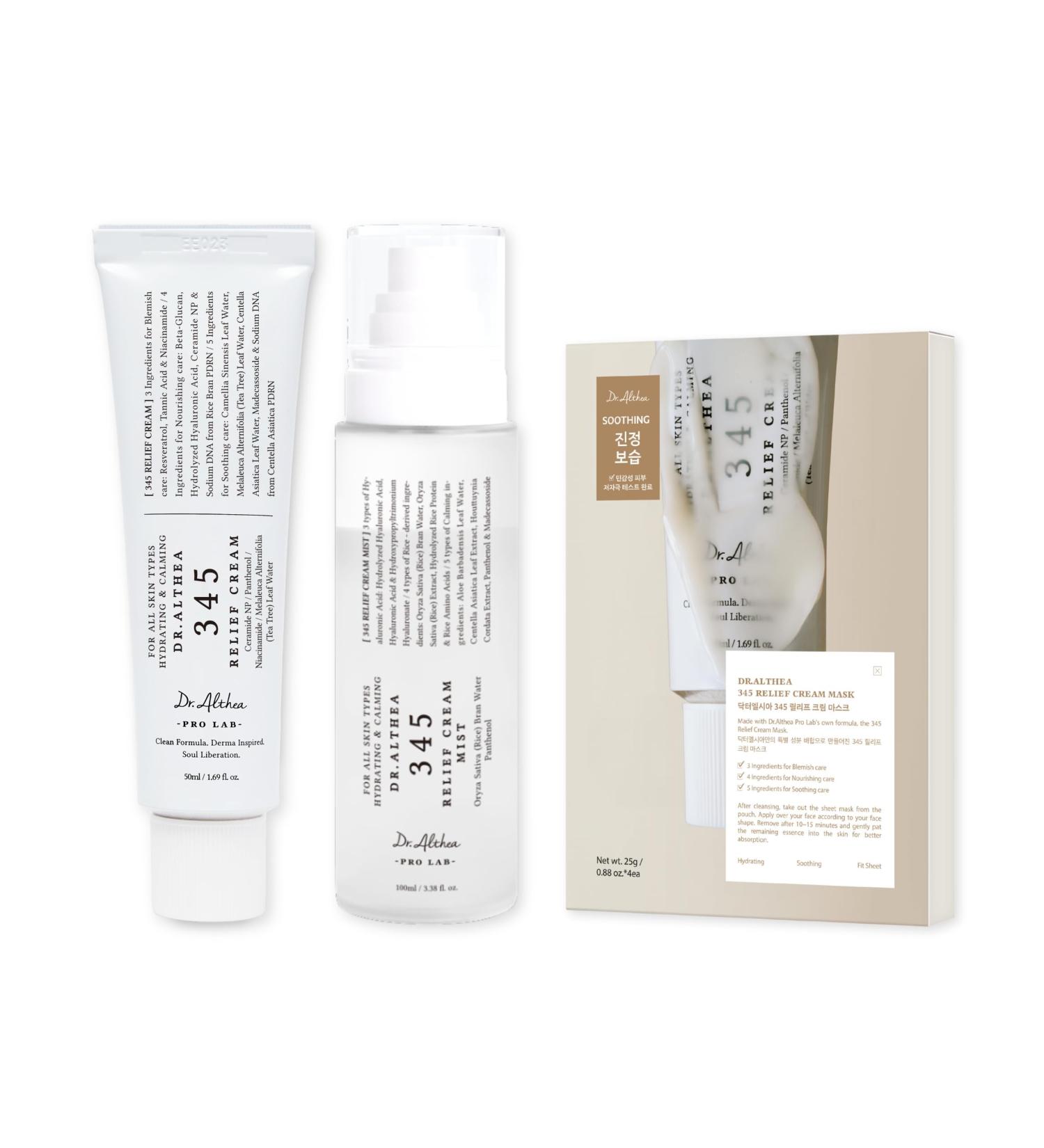 Dr.Althea 345 Relief Cream Trio | Soothing Recovery & Moisture for Sensitive Skin | Korean Vegan Skin Care Set for All Skin Types - Buy Online on GoSupps.com