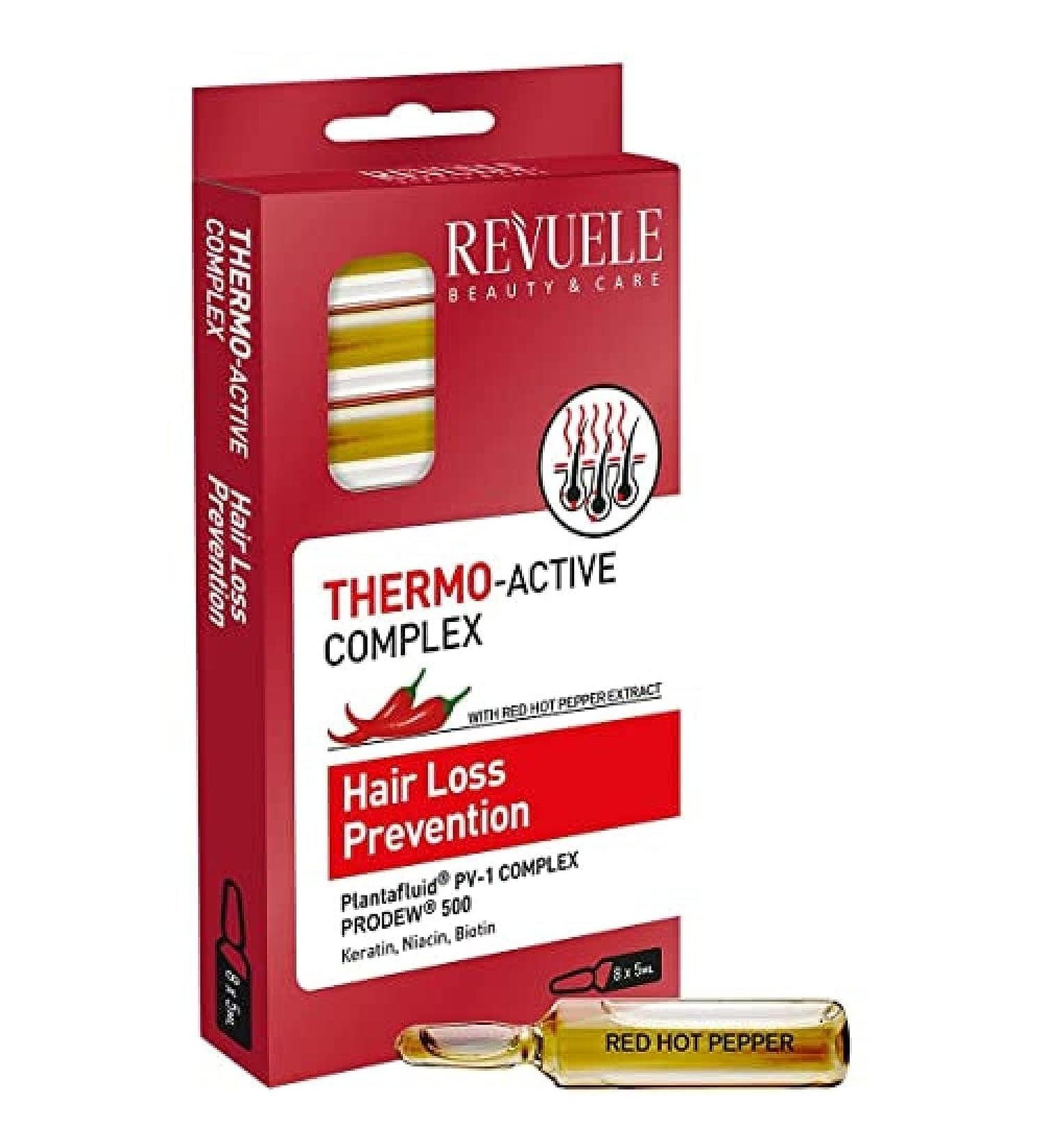 Revuele Ampoules Thermo Active Complex Prevention Hair Loss Prevention Treatment 5 ml 100% Pure Natural and Organic Intensive Care for Damaged Hair - Buy Online on GoSupps.com