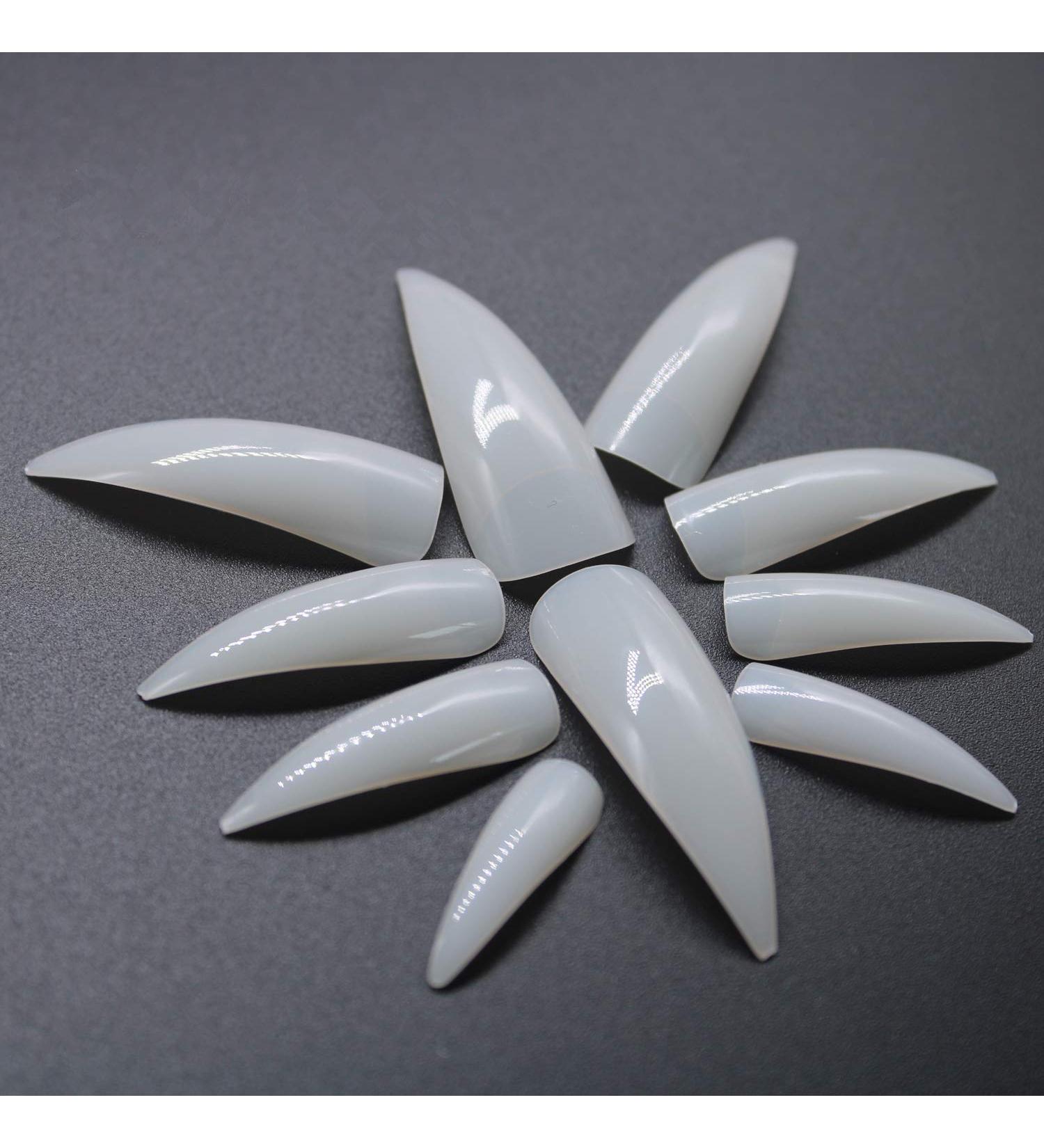 Stiletto False Nails - Ivtor 600Pcs Nature Half Cover Acrylic Nail Tips - Buy Online on GoSupps.com