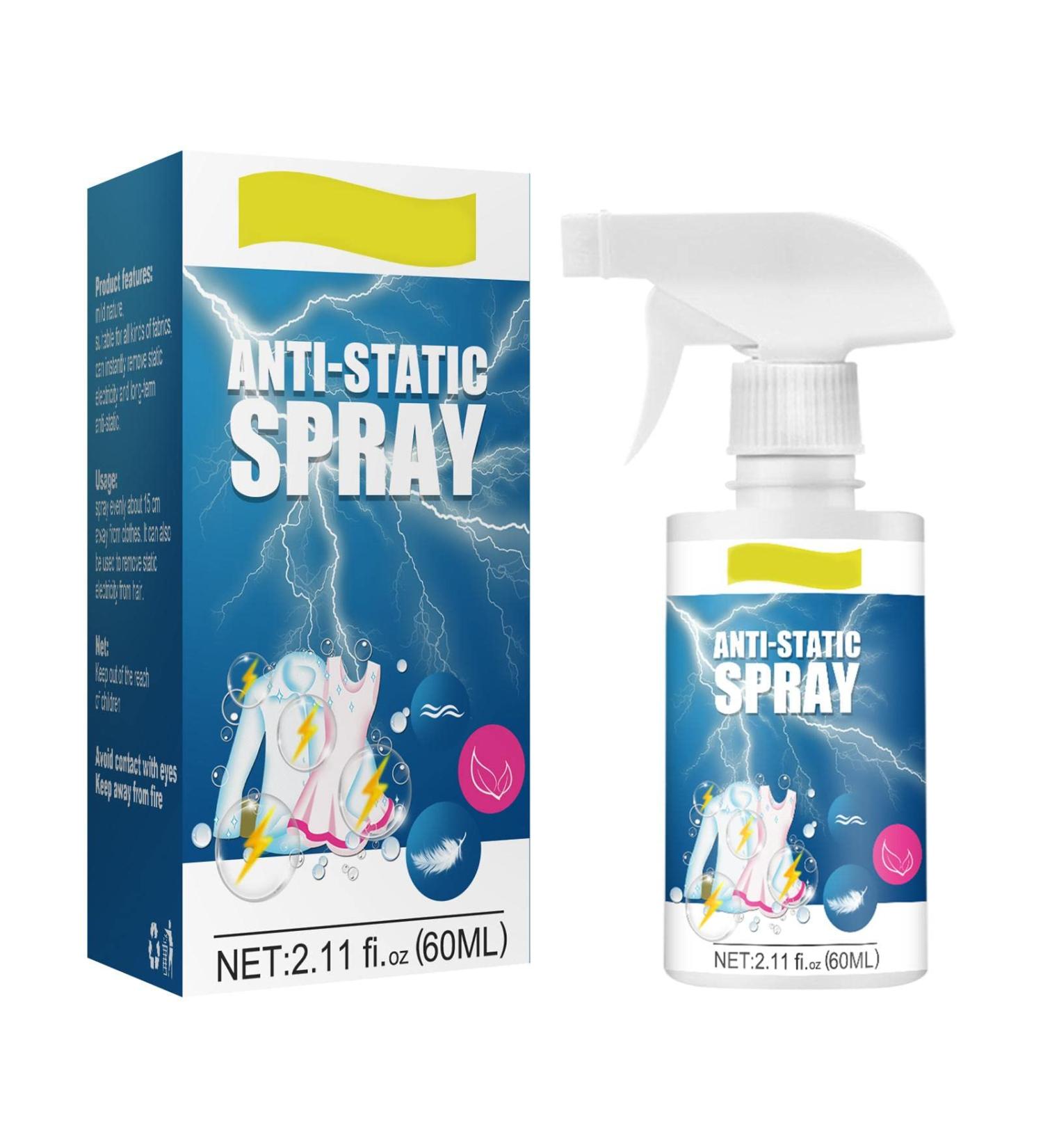 60ML Anti-Static Spray Anti-Static Spray for Clothes Cling Static Guard Spray Anti Static Cling Laundry Static Remover Fabric Spray Static Cling Remover for Clothing Textiles Hair - Buy Online on GoSupps.com