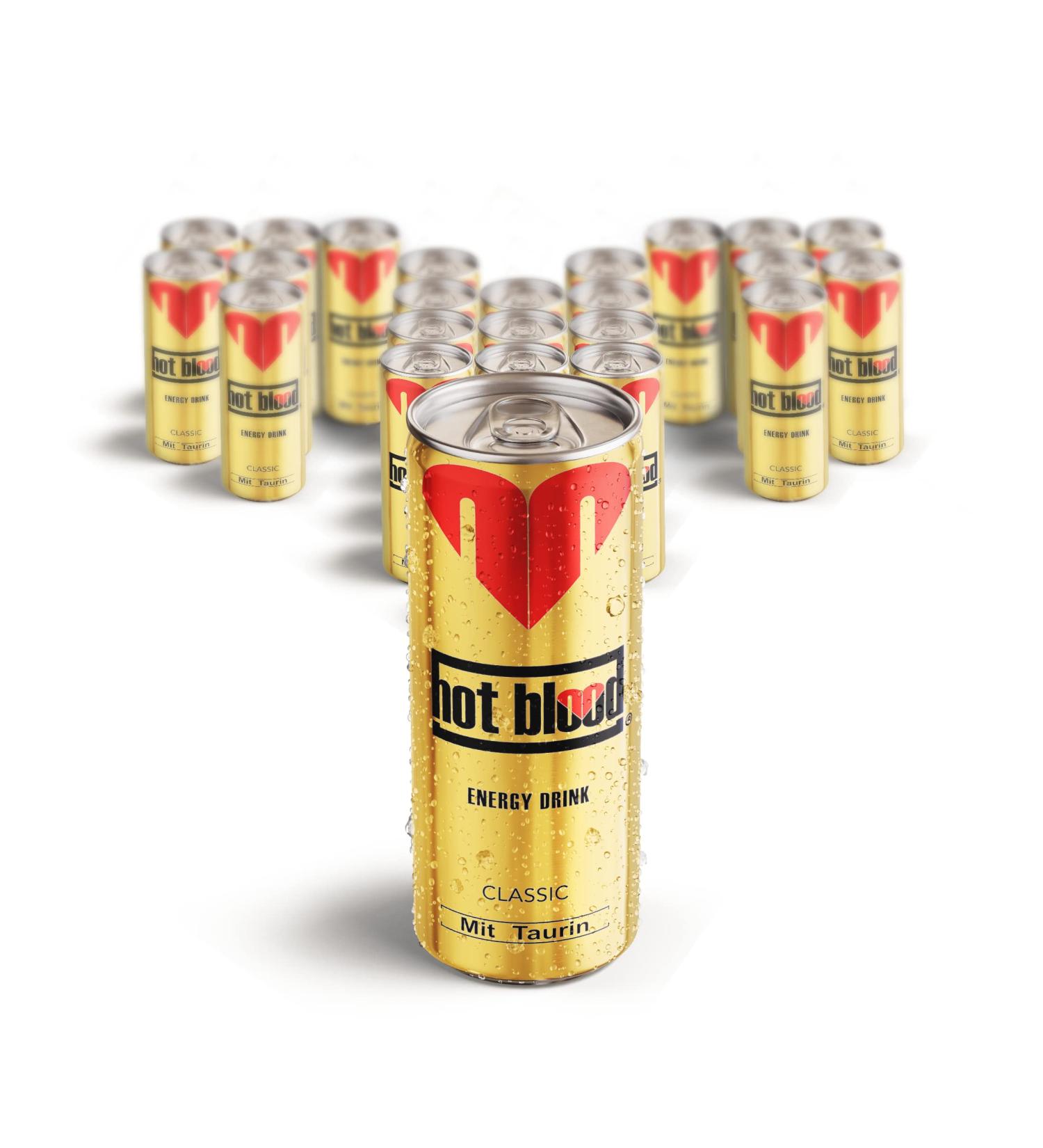 Hot Blood Energy Drink pack of 24 incl singleuse deposit 24 x 250 ml