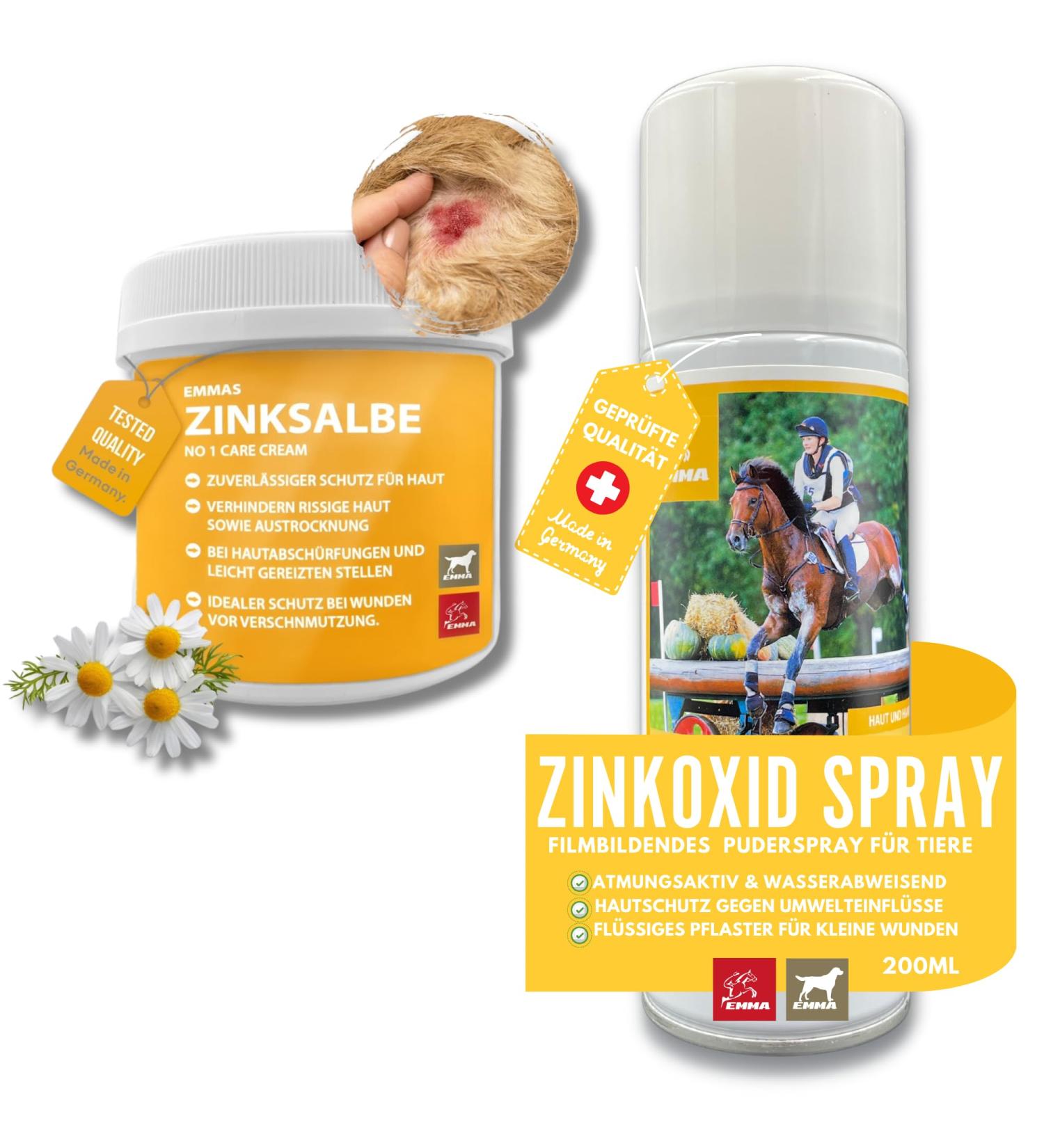 Zinc Ointment & Spray for Dogs & Horses | Wound Healing Protection | 2x250ml Zinc Oxide Solution - Buy Online on GoSupps.com