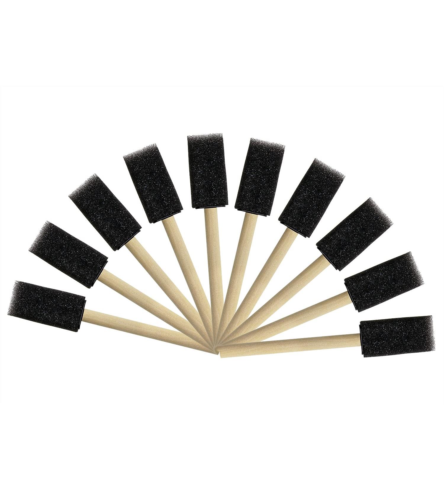 Tupalizy 10PCS Foam Brushes for Acrylic Painting and Crafts - 1 Inch Black Sponge Brushes for Varnishing and Home Decor - Buy Online on GoSupps.com