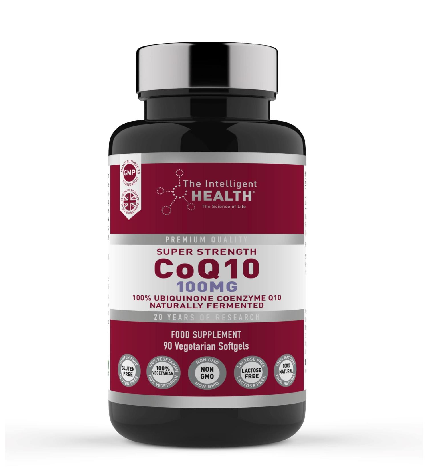 Super Strength 100mg CoQ10 Softgel Capsules - 90 Count | Vegan-Friendly, High Absorption, UK-Made to GMP Standards - Buy Online on GoSupps.com