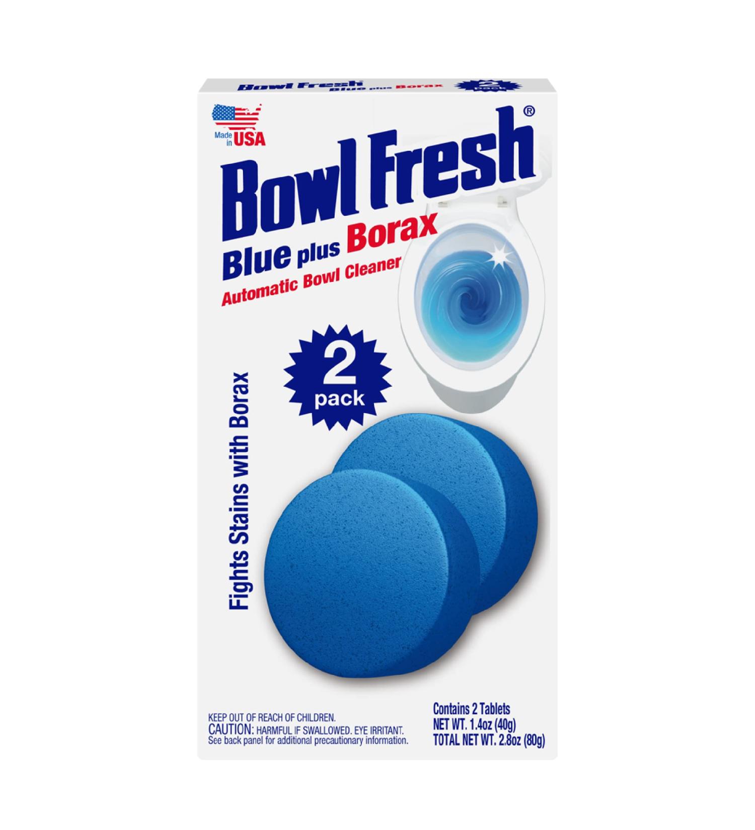 Bowl Fresh Blue Toilet Bowl Cleaner Tablets with Borax - 2 Count | Automatic Toilet Freshener for International Shipping - Buy Online on GoSupps.com
