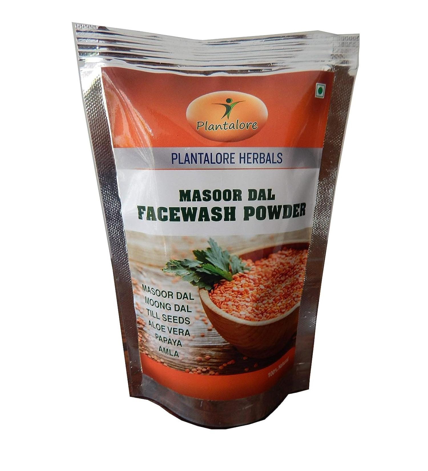 Plantalorre Herbals Masoor Dal Moisturizing Facewash Powder - 100 gm | Natural Skincare for All Skin Types - Free International Shipping - Buy Online on GoSupps.com