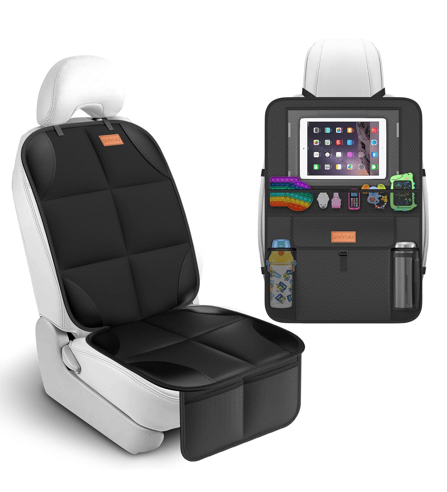 Smart eLf Car Seat Protectors for Kids - Front/Back Seat Cover Set with Storage - Protects Upholstery from Stains & Damage - Buy Online on GoSupps.com
