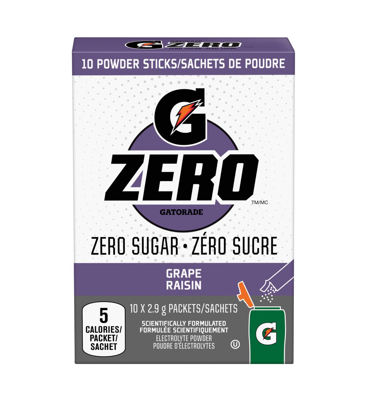 Gatorade Zero Powder Grape 10 x 2.9g - Buy Online on GoSupps.com