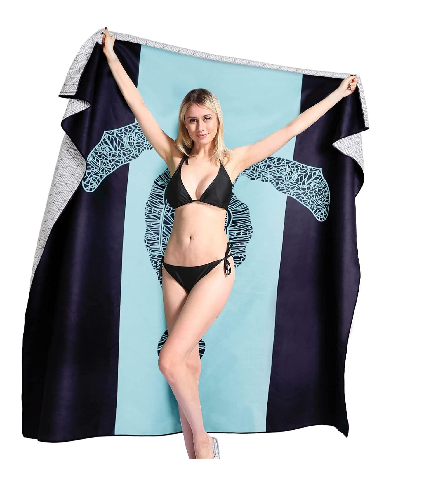 72x72 Oversized Microfiber Beach Towel - Fast Dry, Sand-Free, Personalized Gift for Men & Women - Ideal for Pool, Travel, Yoga - Buy Online on GoSupps.com